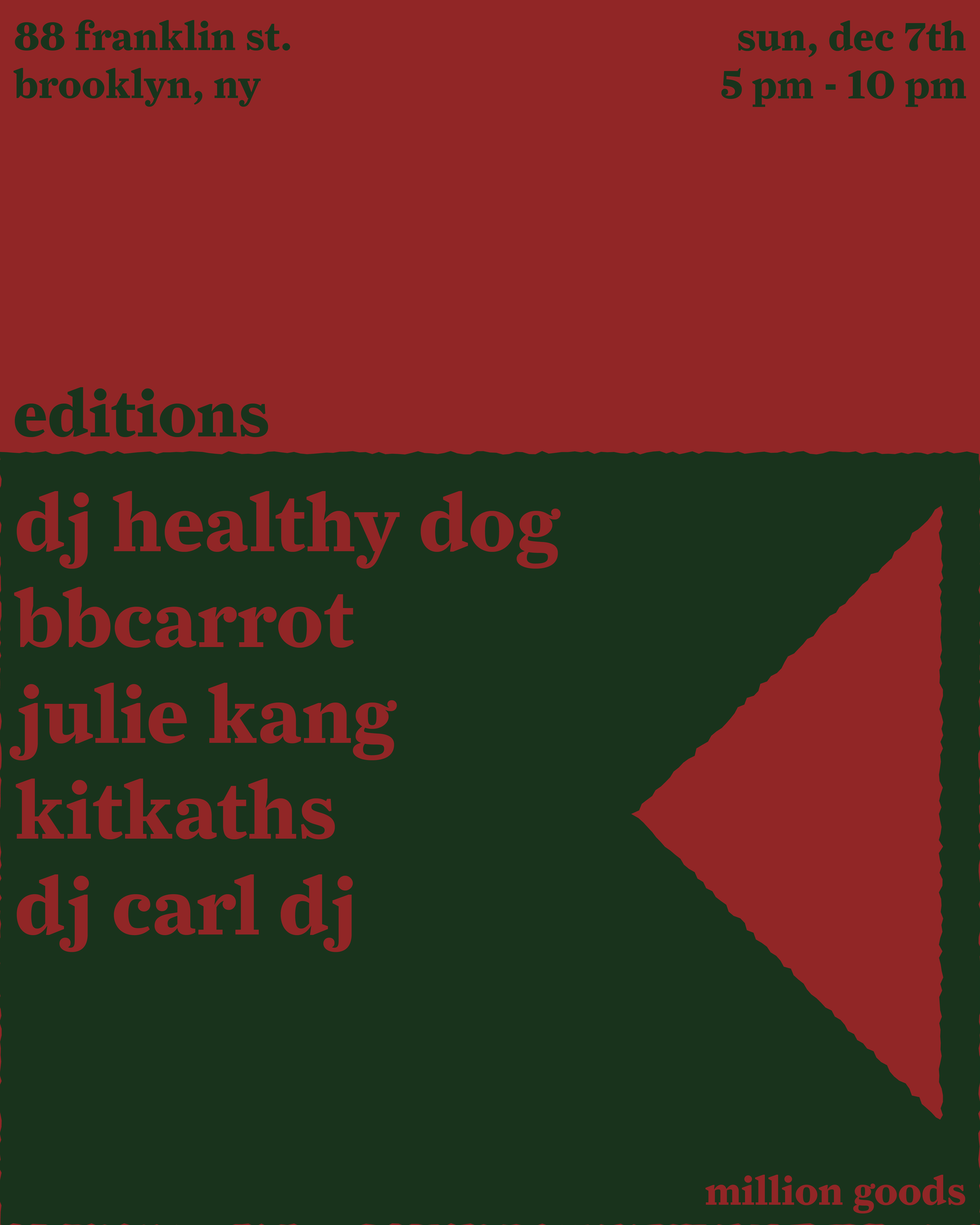 editions with dj healthy dog, bb carrot, julie kang, kitkaths, dj carl dj