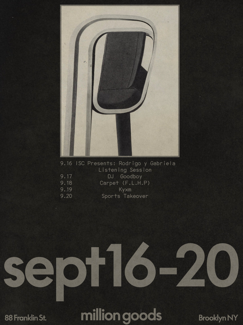 Greenpoint: 16-20 September