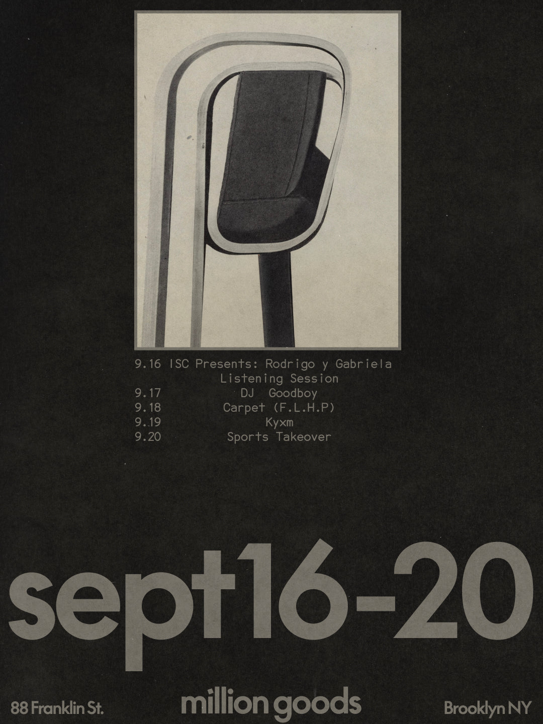 Greenpoint: 16-20 September