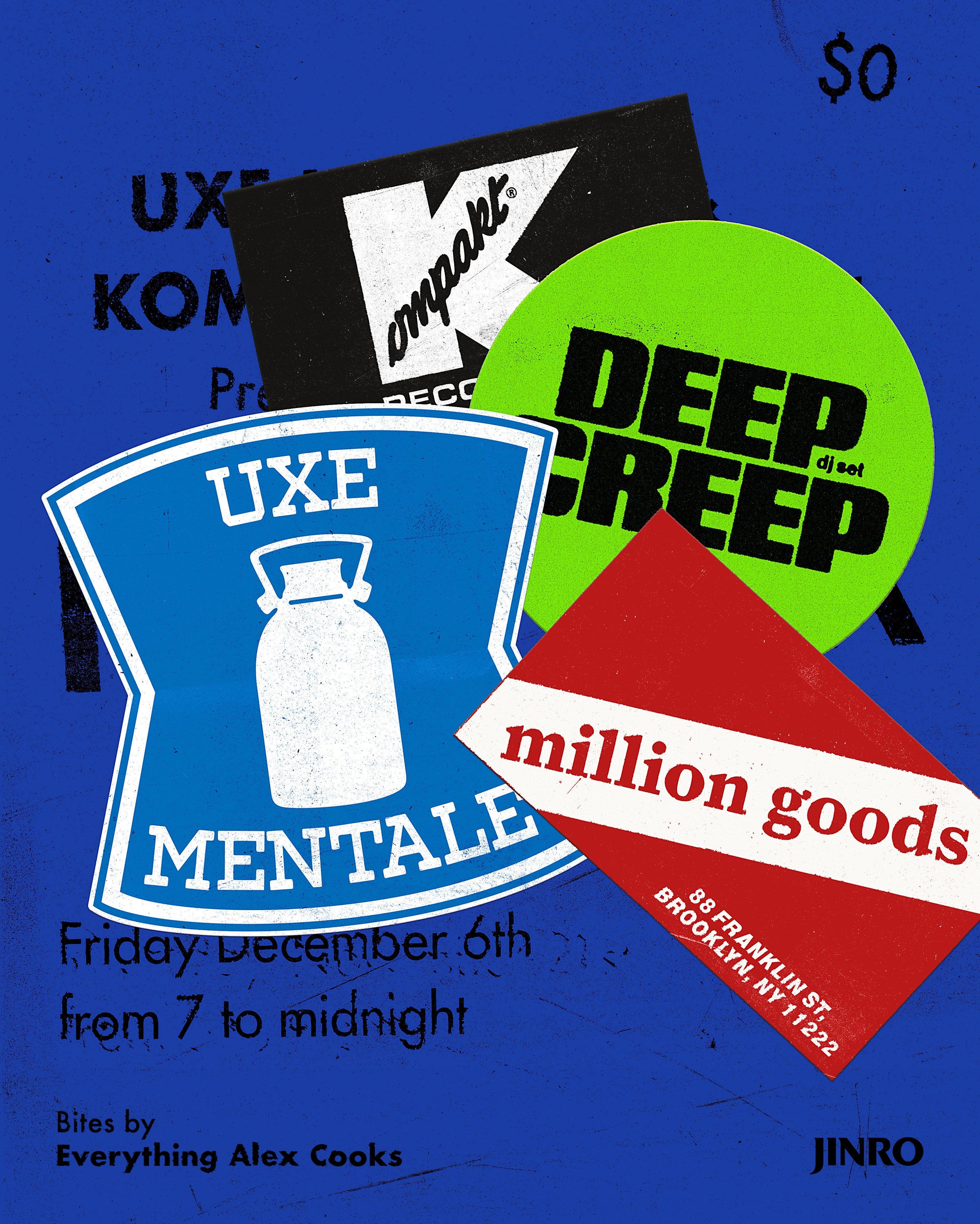 uxe mentale x kompact record bar x million goods