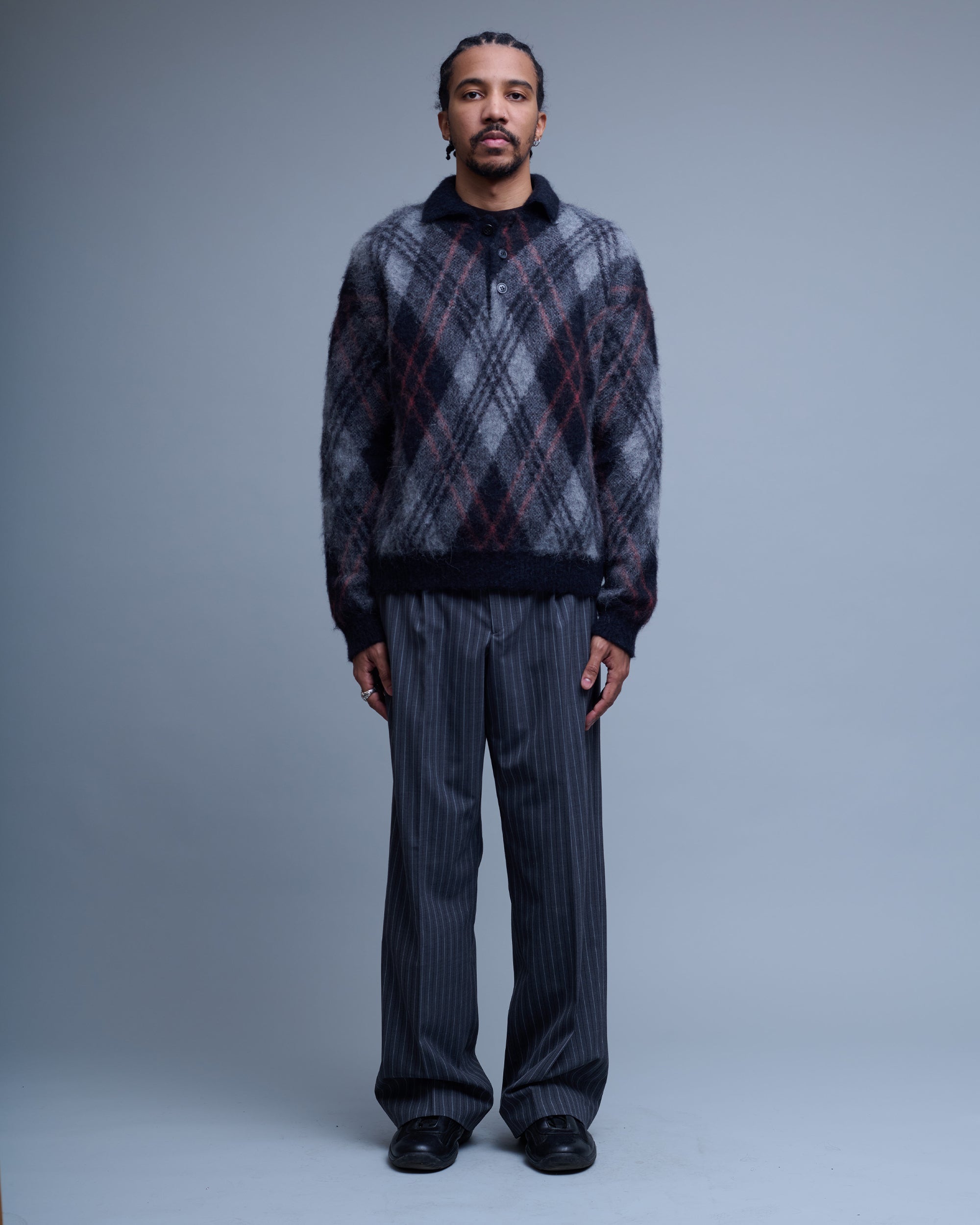 Gessato Wool Pinstripe Trousers