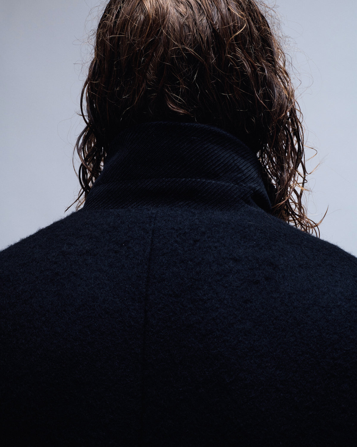 Coduroy Trim Hairy Chesterfield Coat