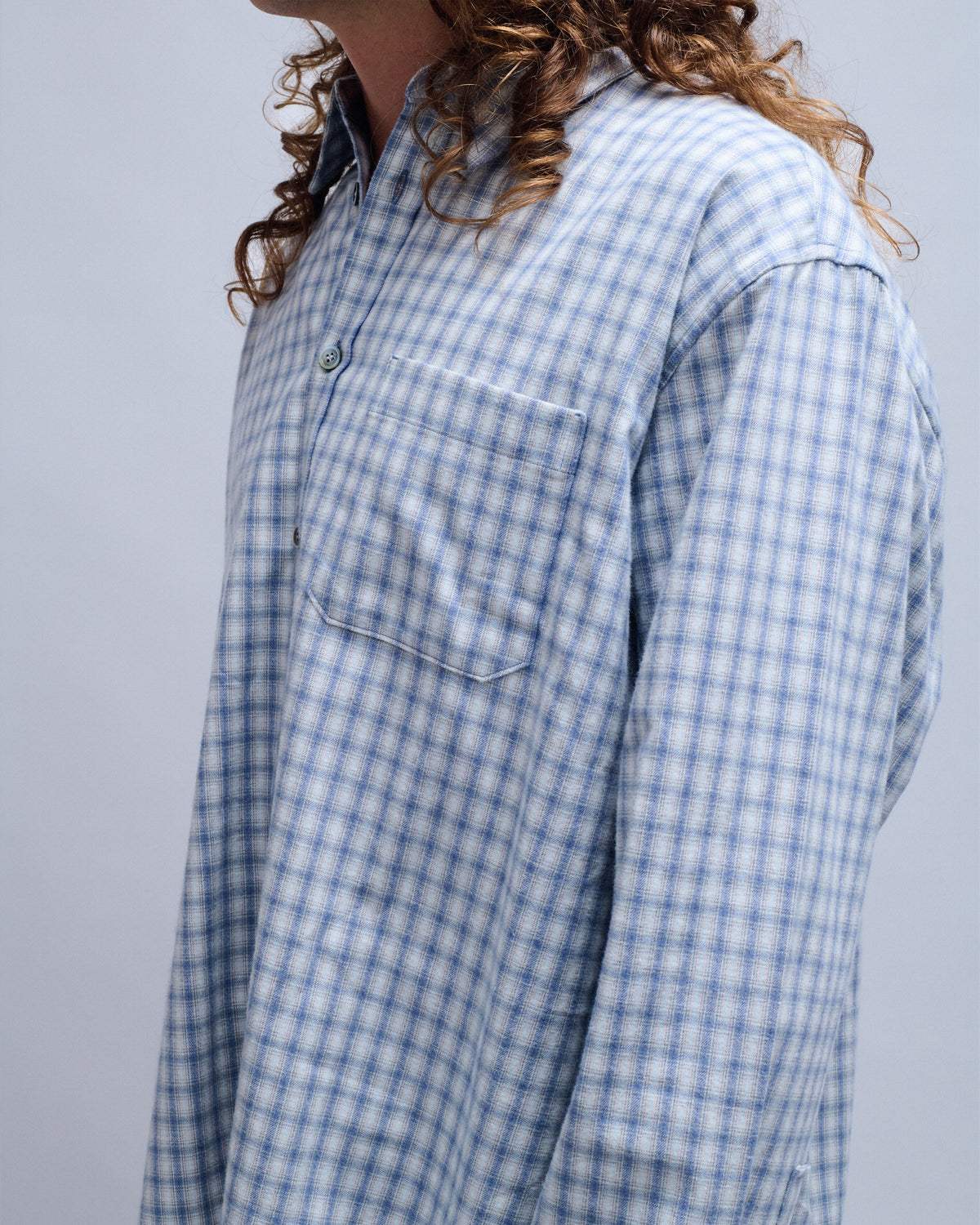 Cotton Blue Tartan Check Shirt