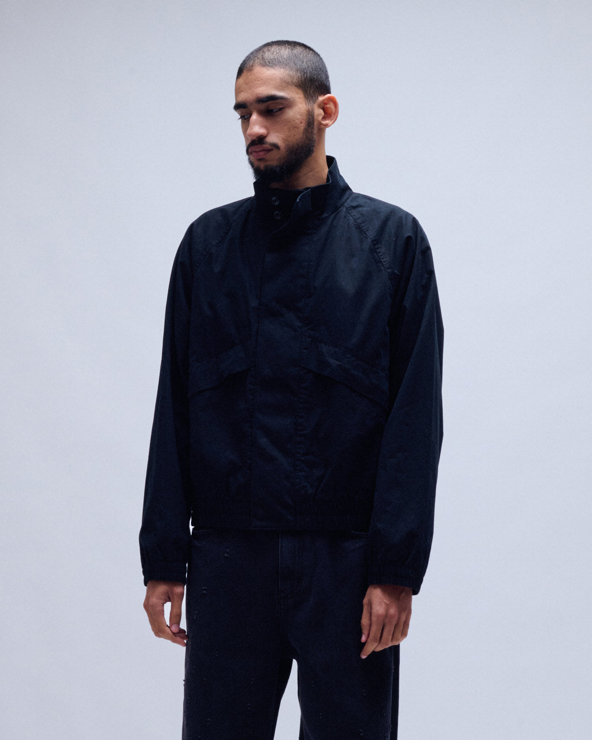Crisp Cotton Poplin Track Jacket