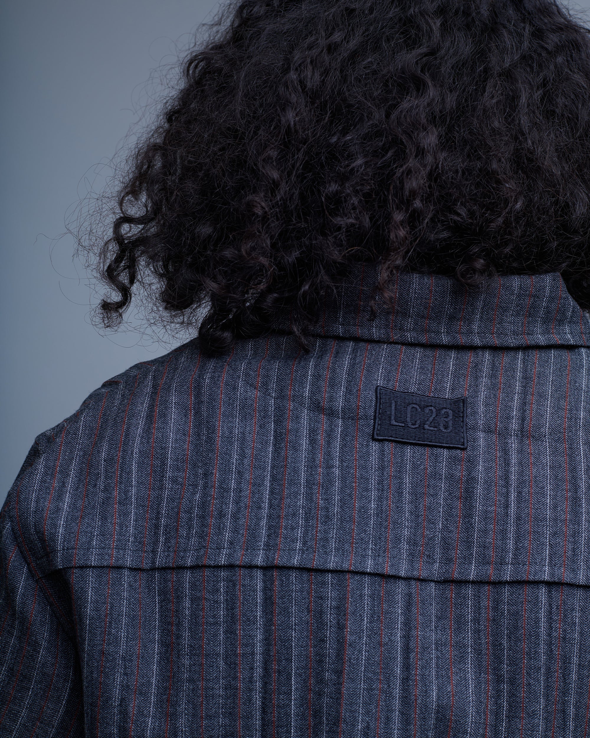 Crumpled Wool Gessato Overshirt