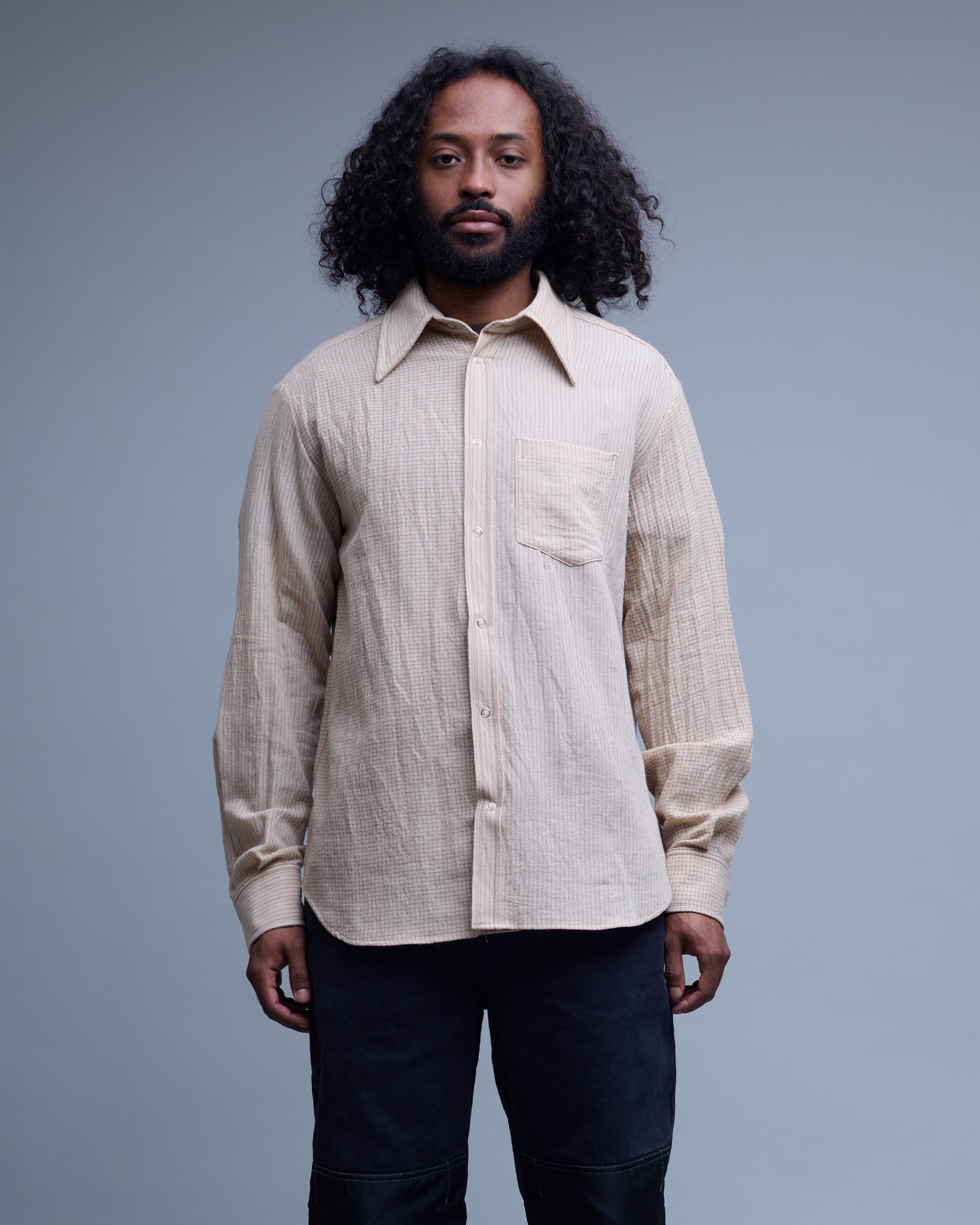 Evergreen Cotton Wool Gauze Dress Shirt