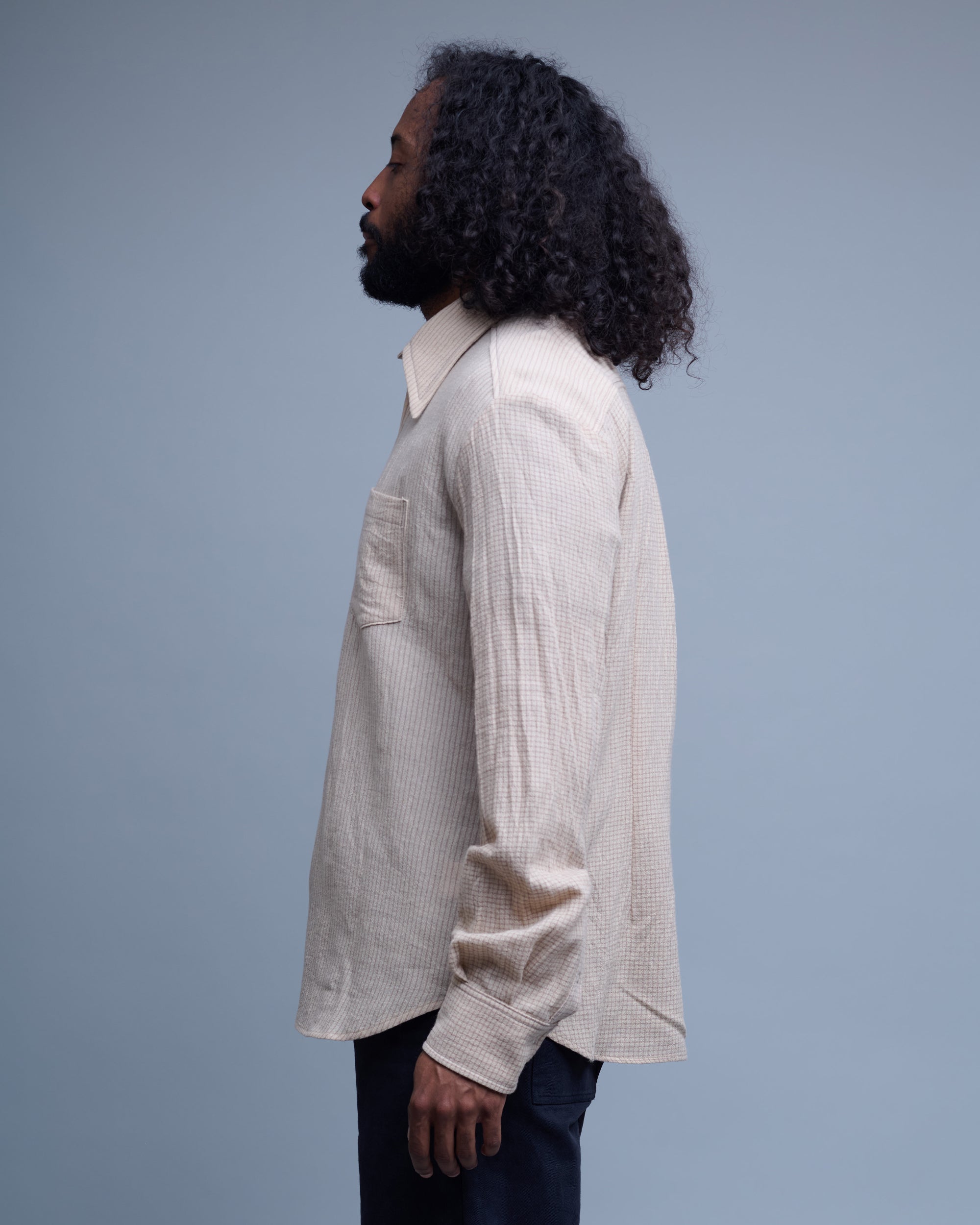 Evergreen Cotton Wool Gauze Dress Shirt