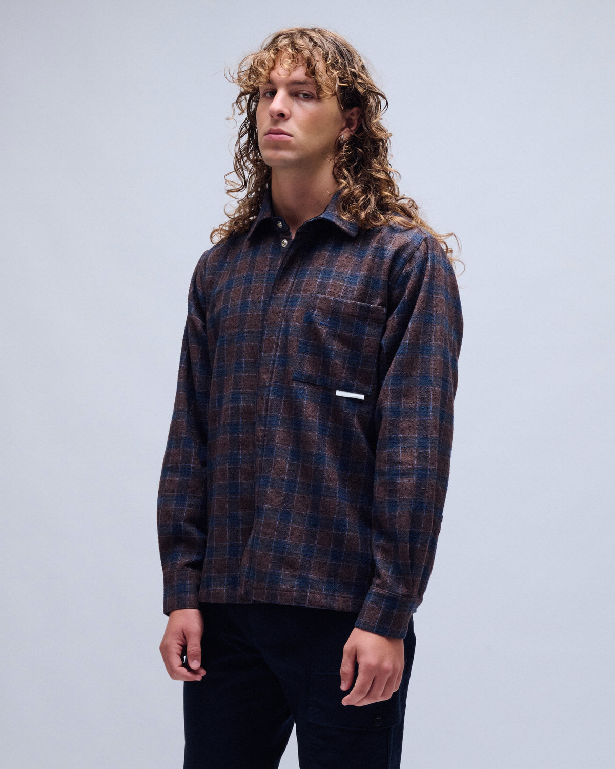 Flannel Check Snap Button Overshirt