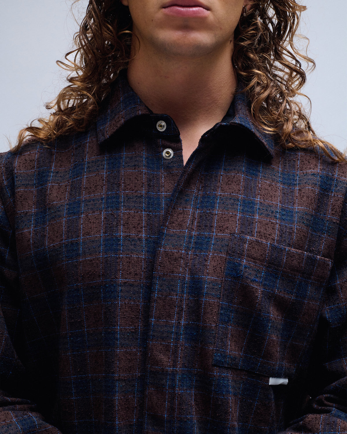 Flannel Check Snap Button Overshirt