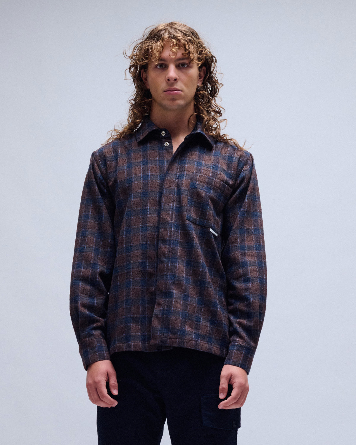 Flannel Check Snap Button Overshirt