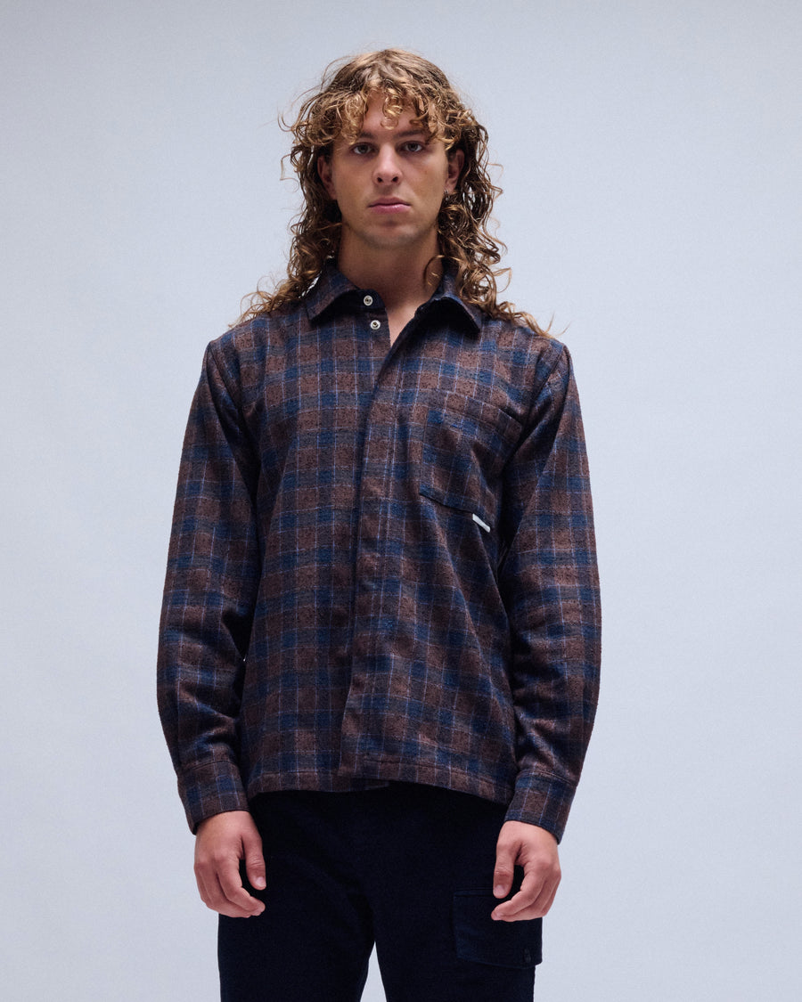 Flannel Check Snap Button Overshirt