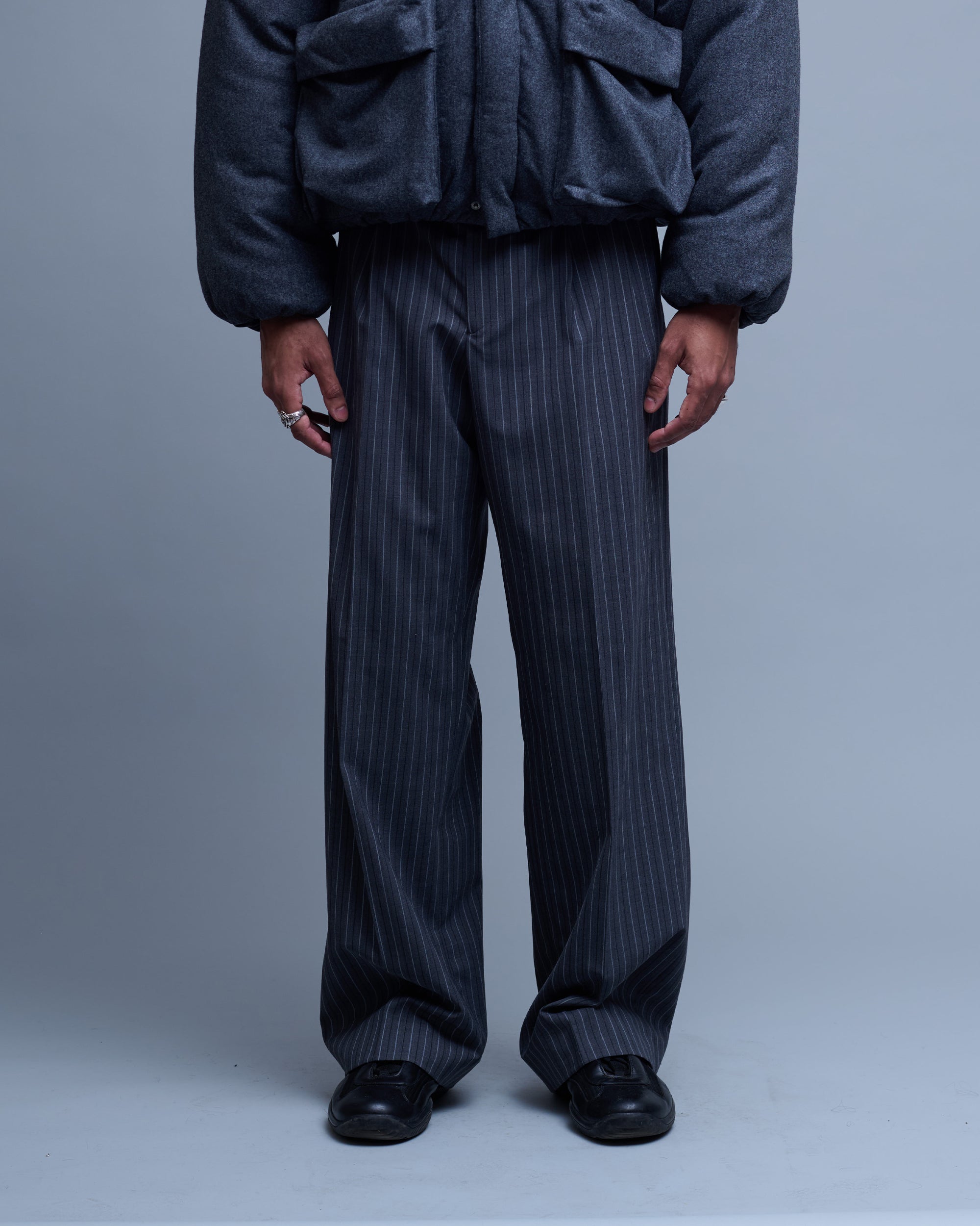 Gessato Wool Pinstripe Trousers