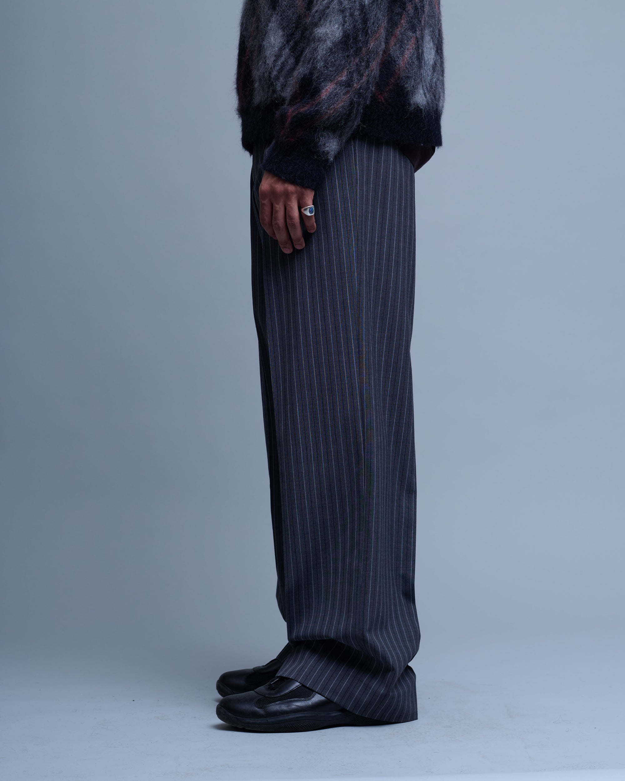 Gessato Wool Pinstripe Trousers