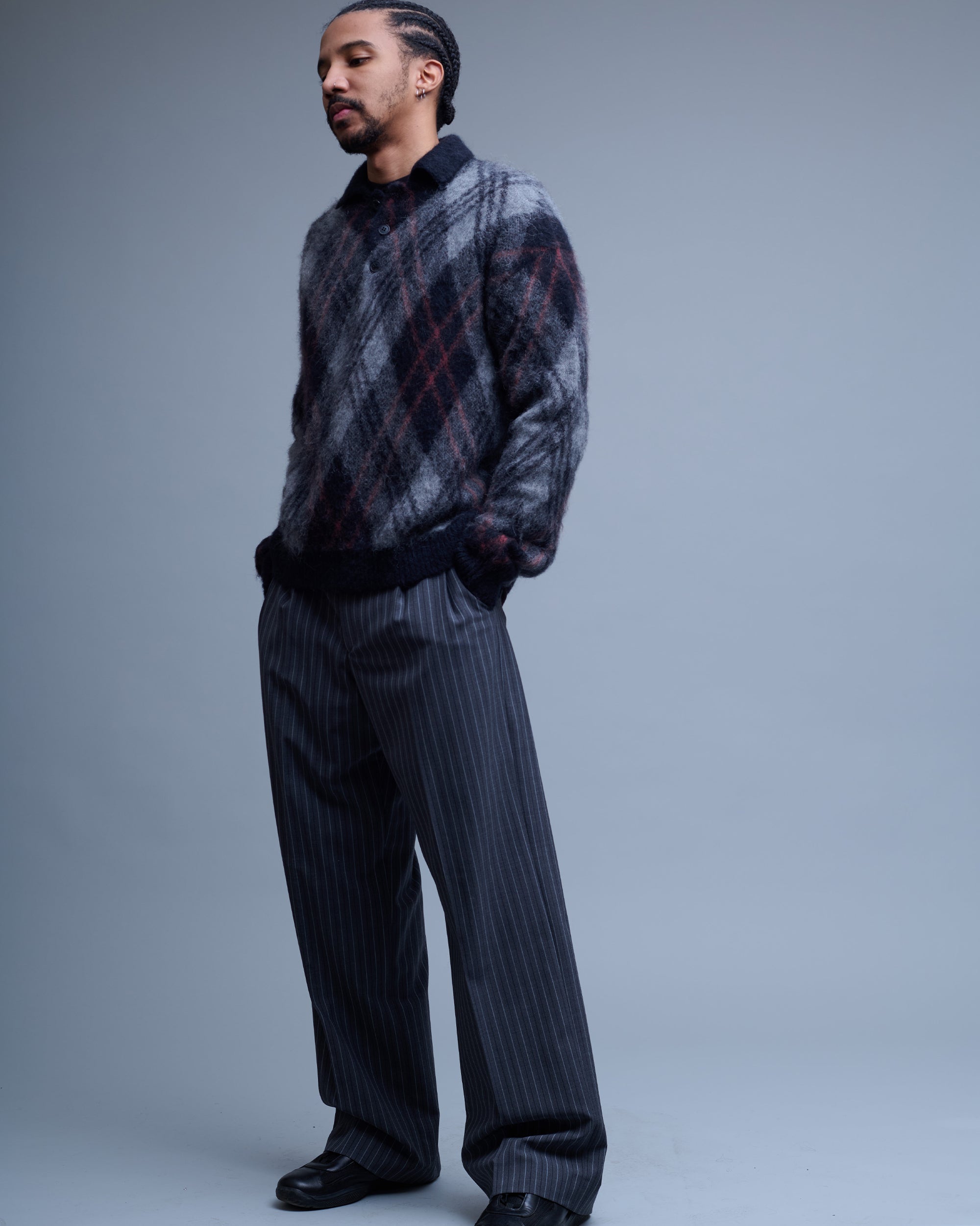 Gessato Wool Pinstripe Trousers