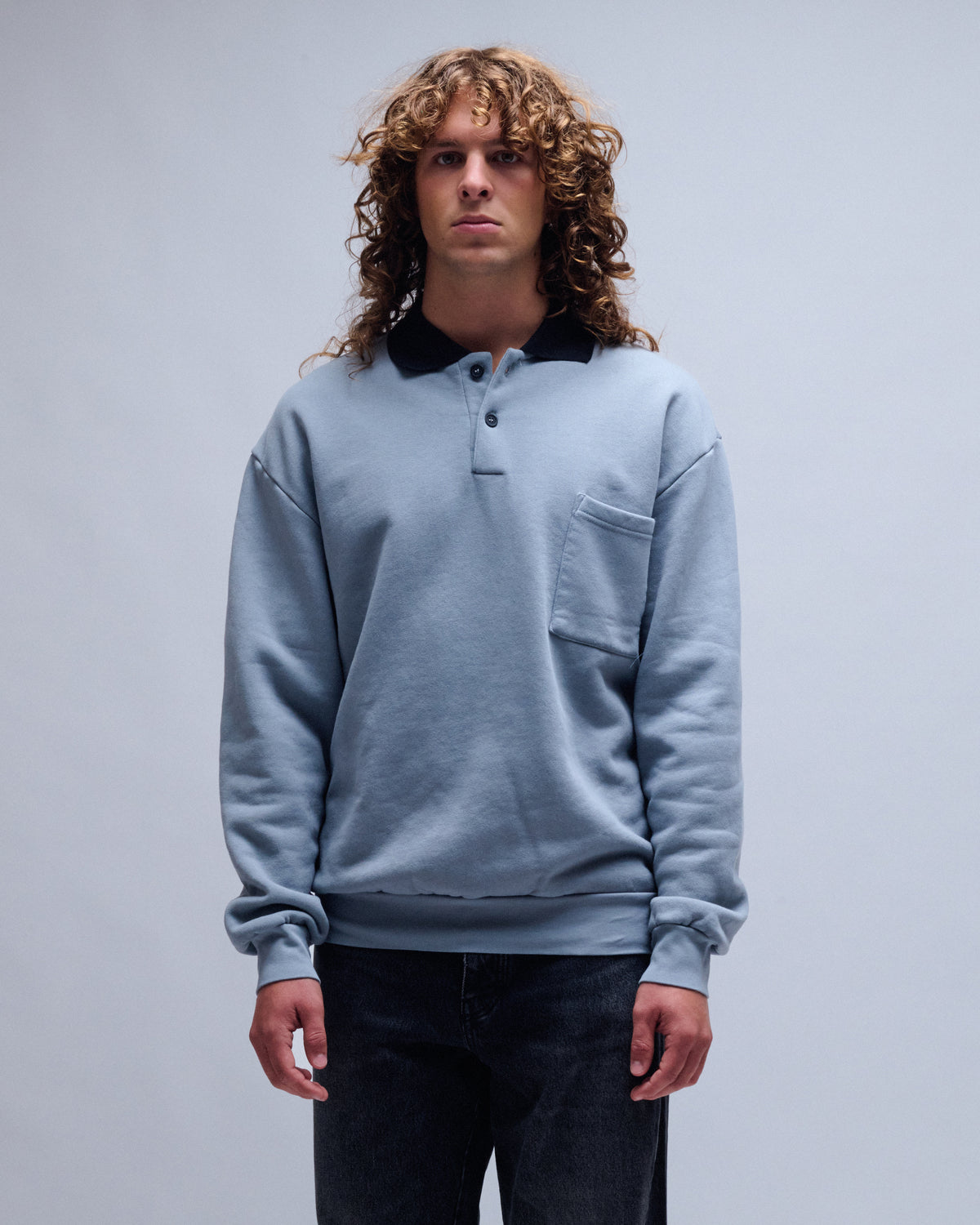 Heavy Weight Jersey Polo Sweatshirt