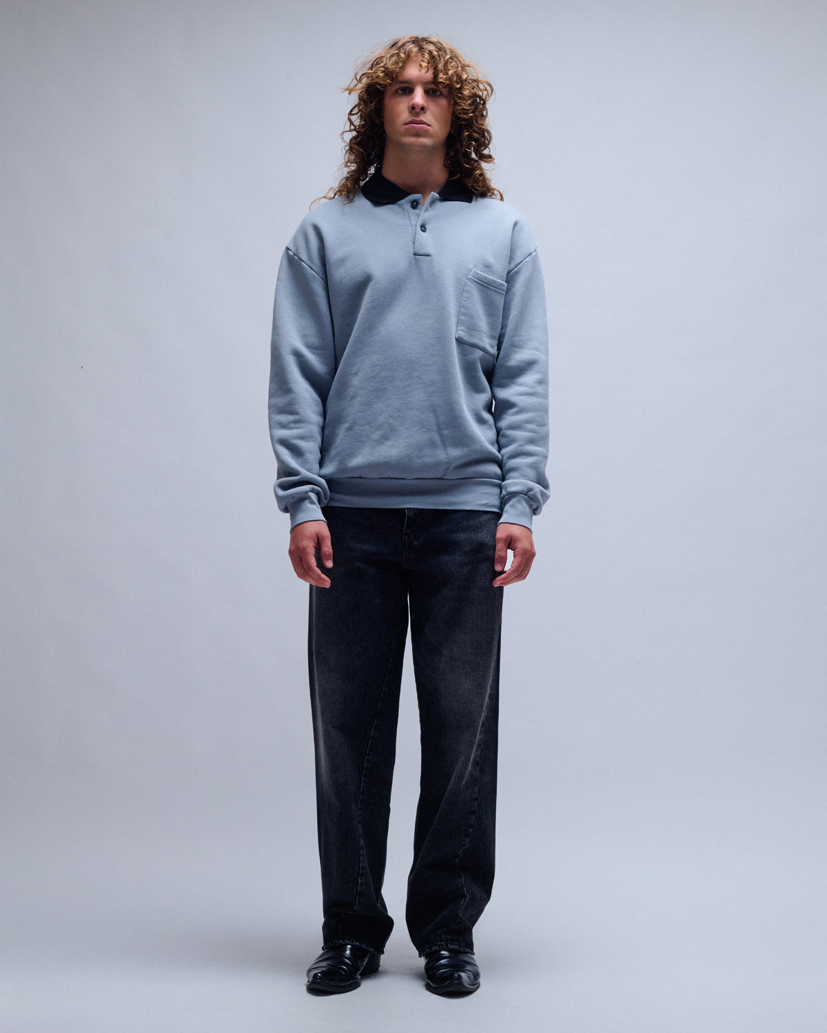 Heavy Weight Jersey Polo Sweatshirt