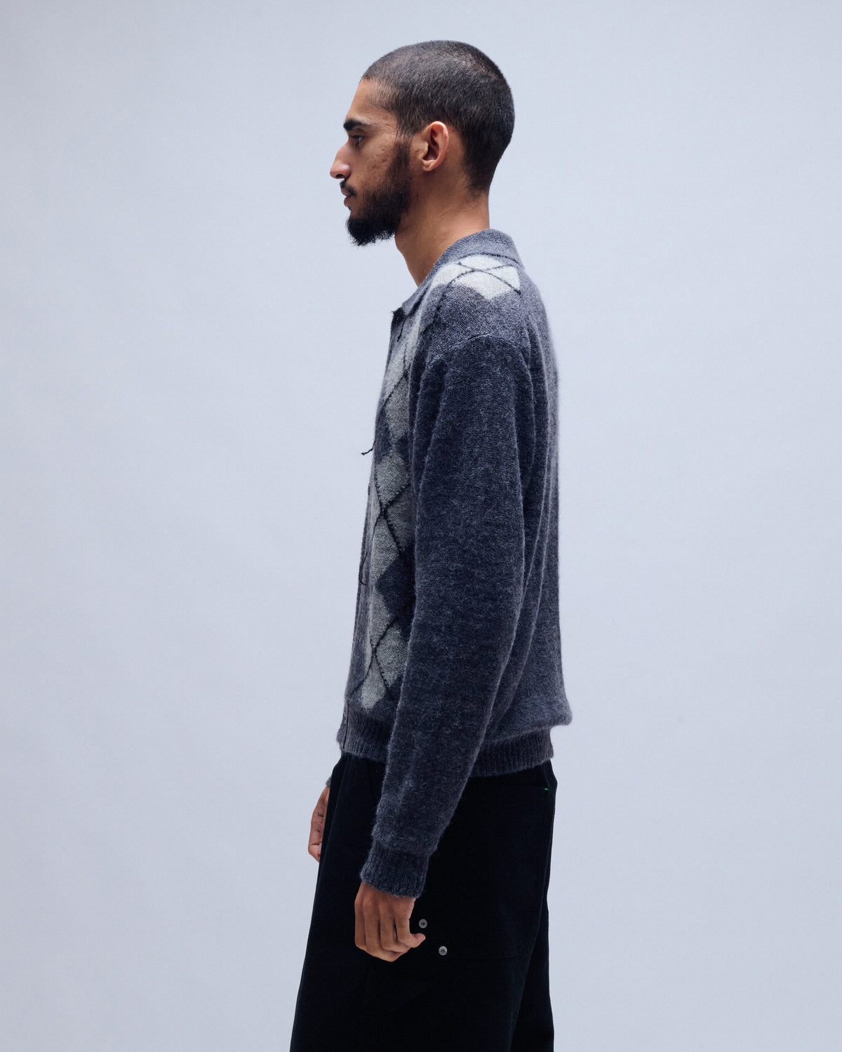 Inside Out Argyle Collar Cardigan