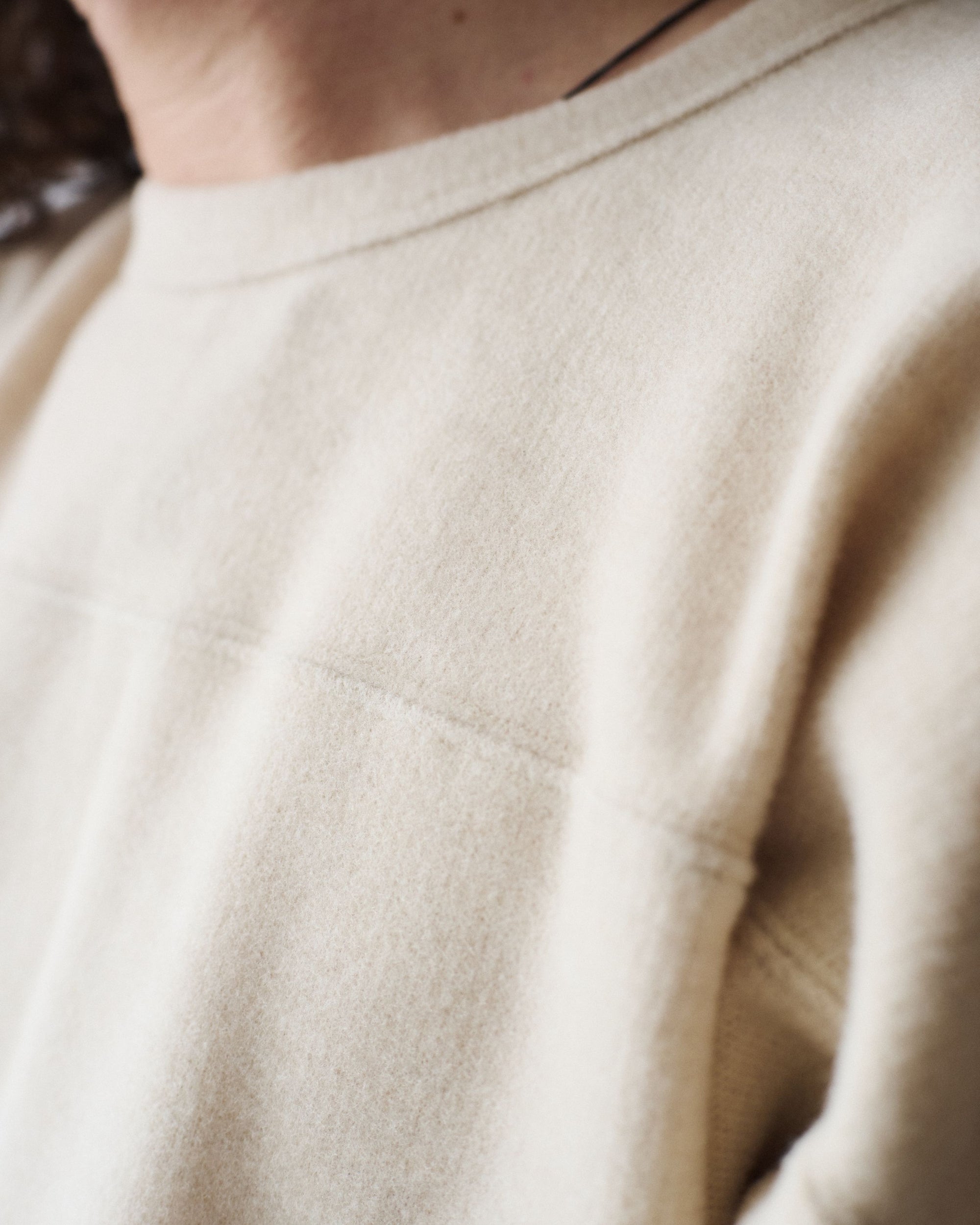 Interlock Panel Wool Knit Sweatshirt