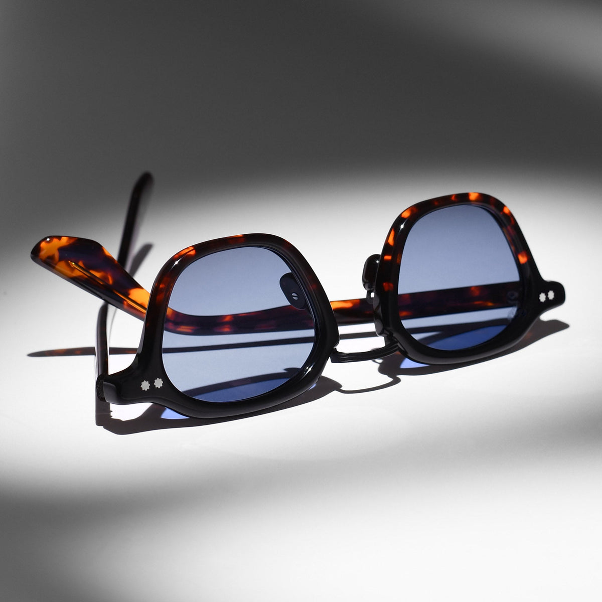 AKILA Iris sunglasses in Black & Tortoise / Blue