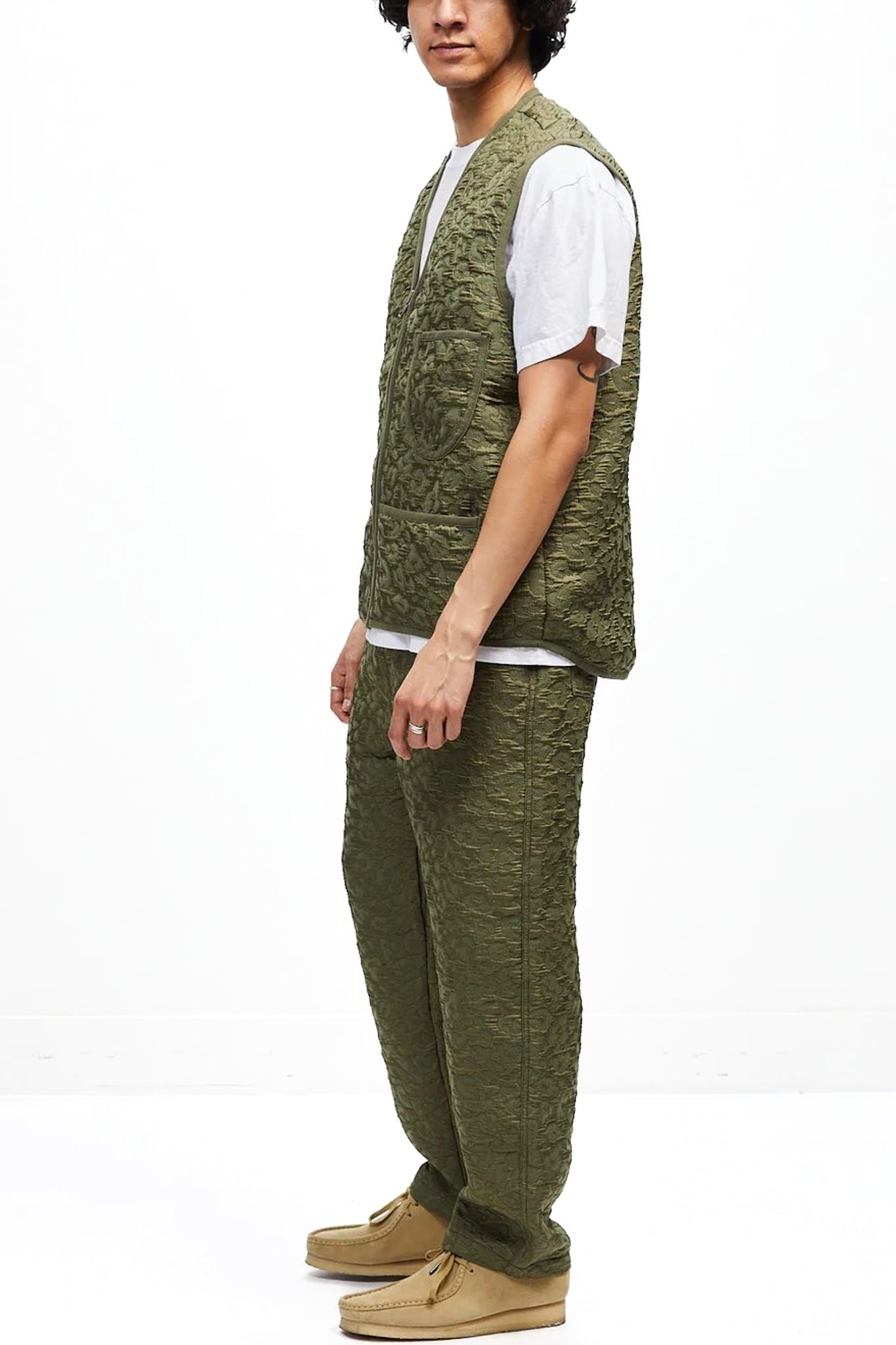 Quilted Military Zip Up Vest