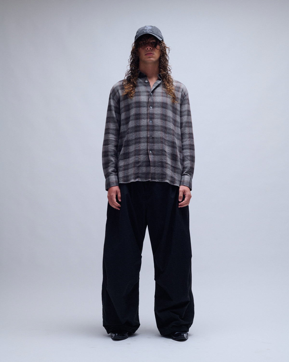 Studio Crepe Dobby Check Shirt