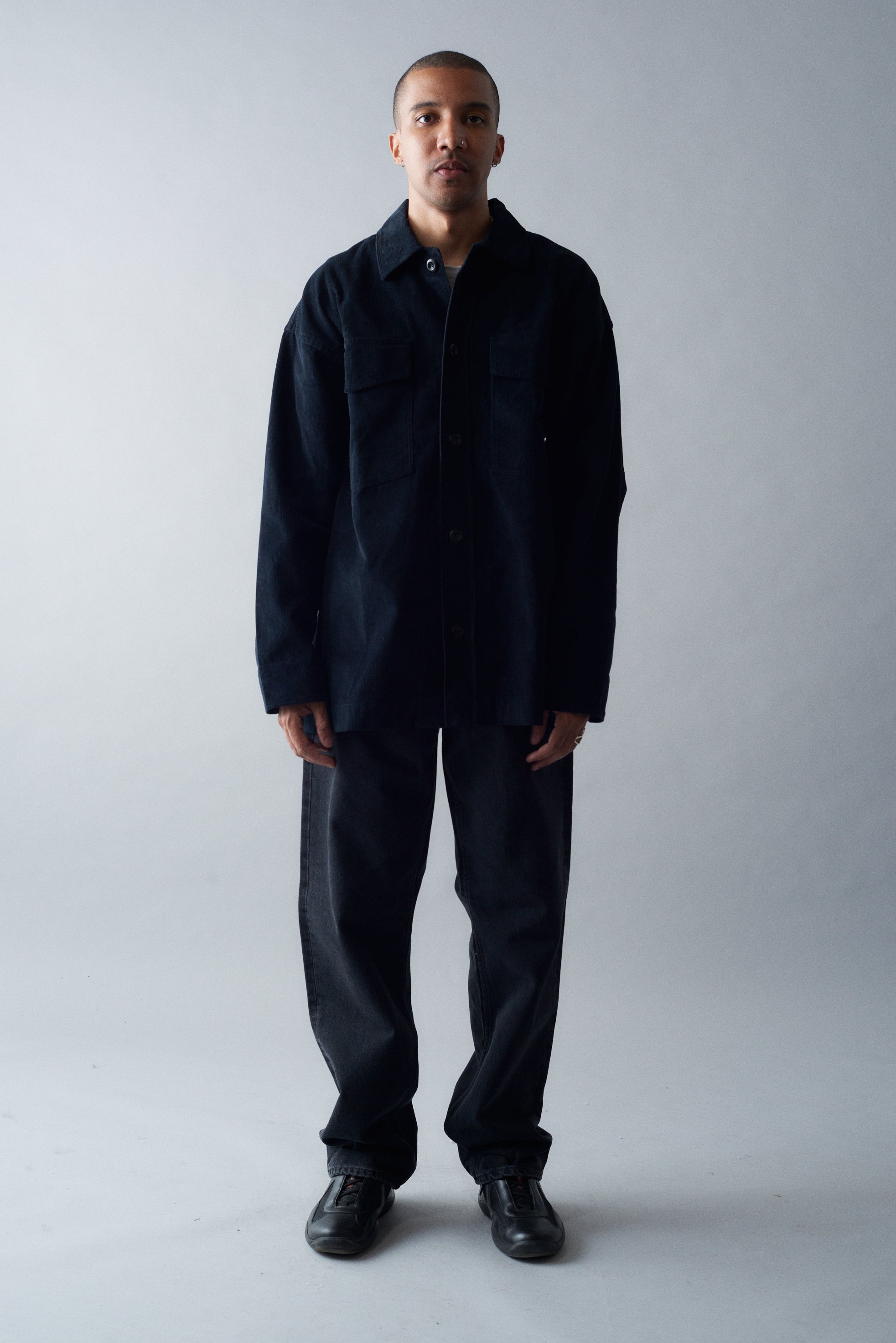 Heavy Cotton Needlecord Long Overshirt