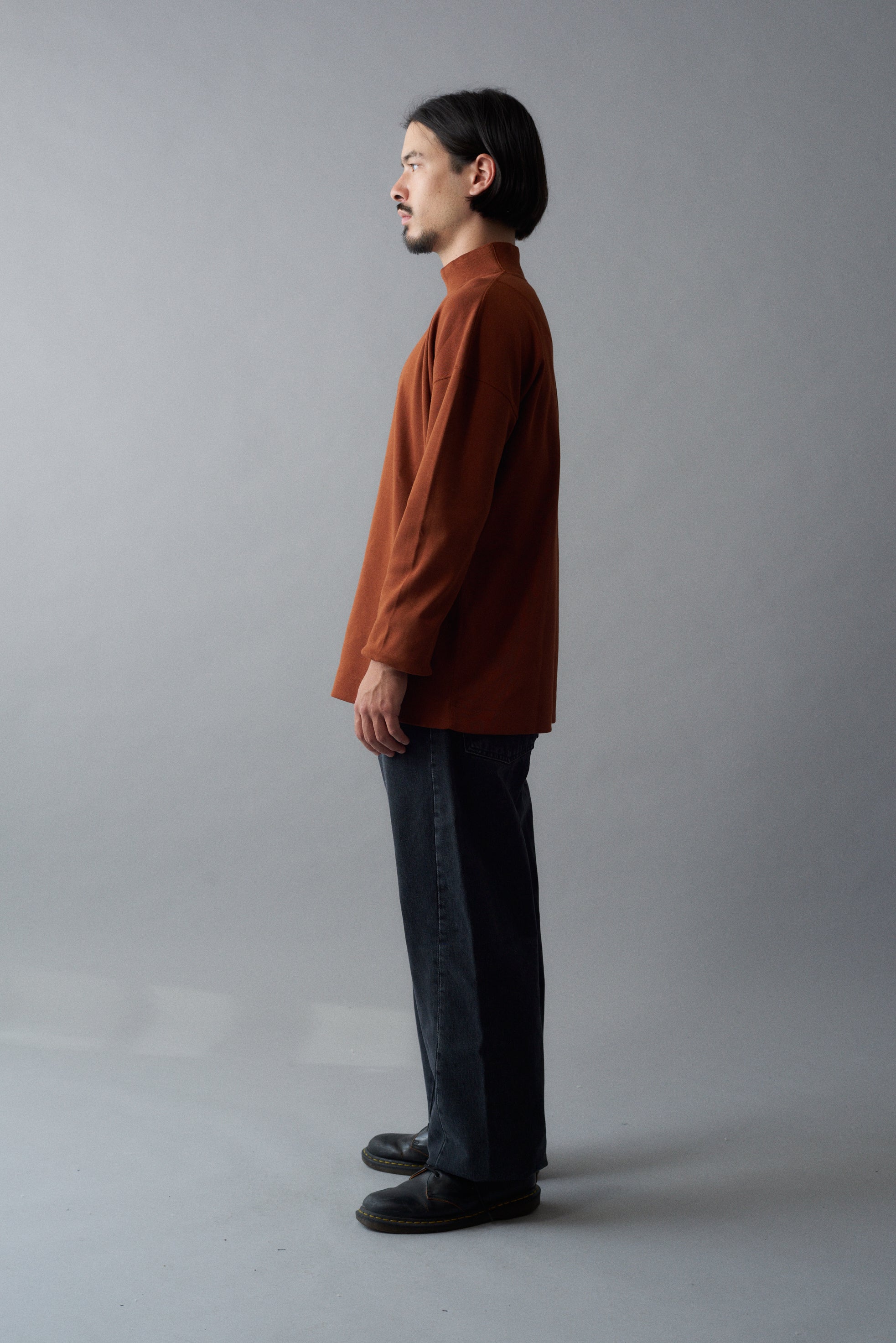 Heavy Cotton Rib Mock Neck Thermal