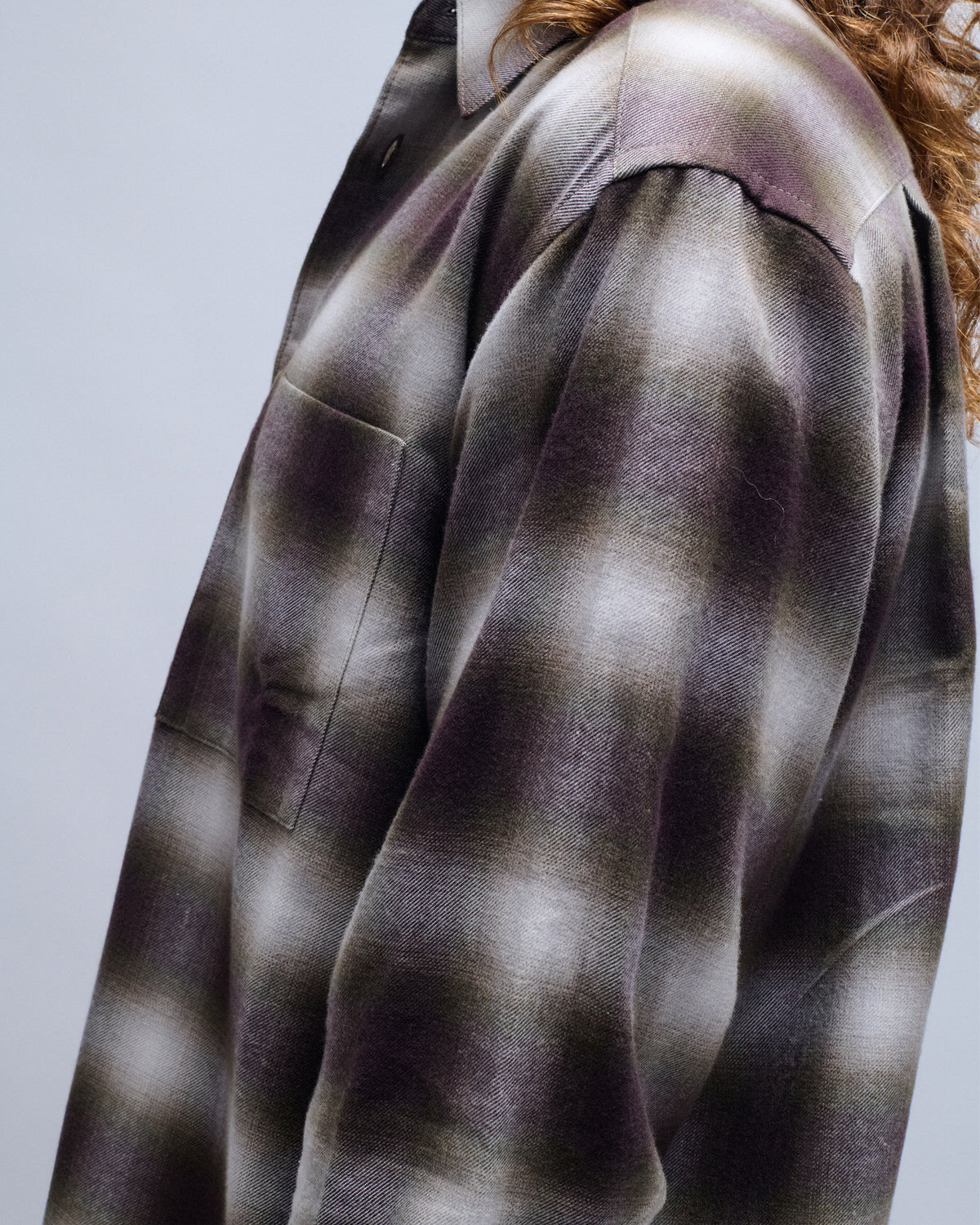 Regular Japanese Cotton Blend Shadow Check Shirt