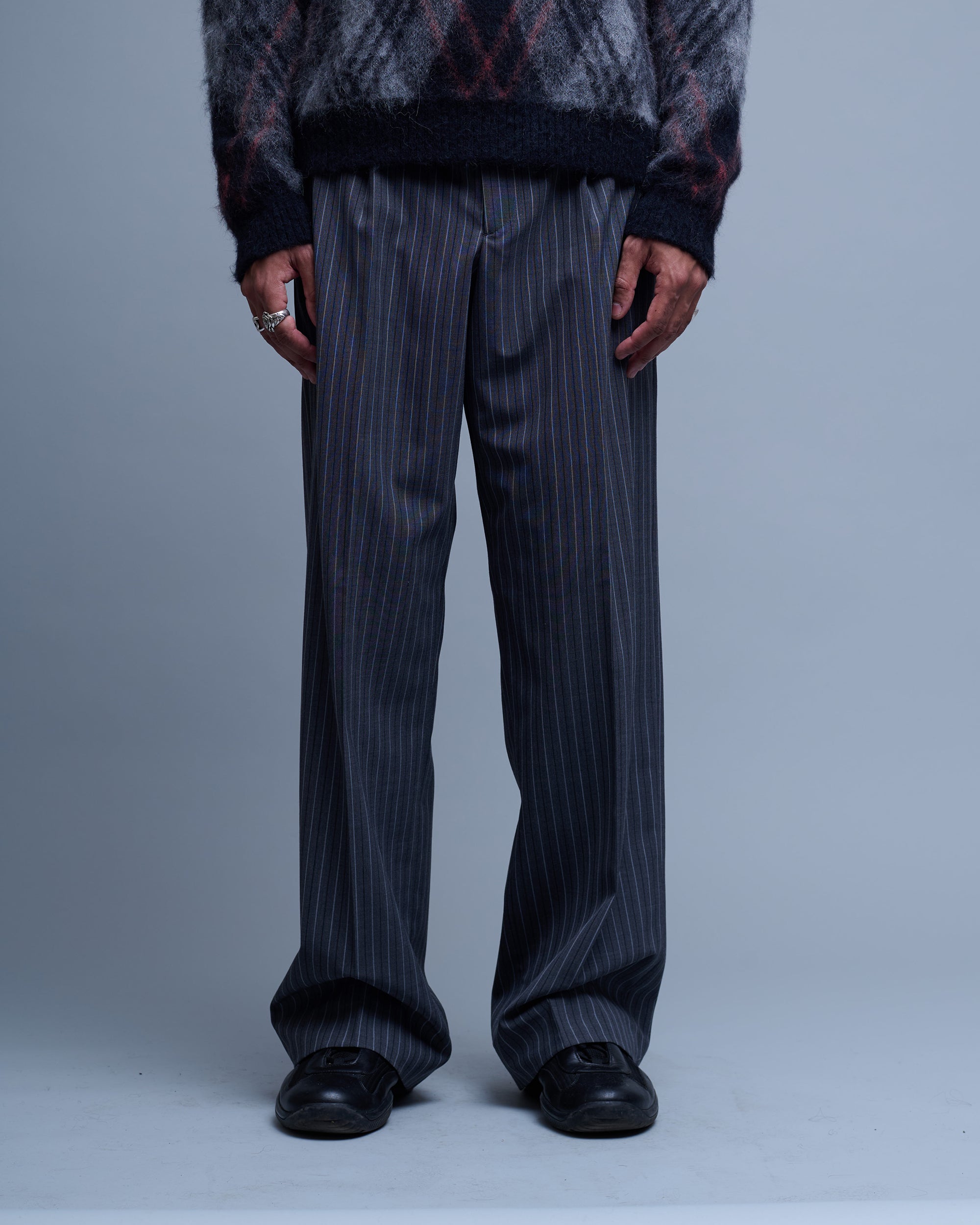Gessato Wool Pinstripe Trousers