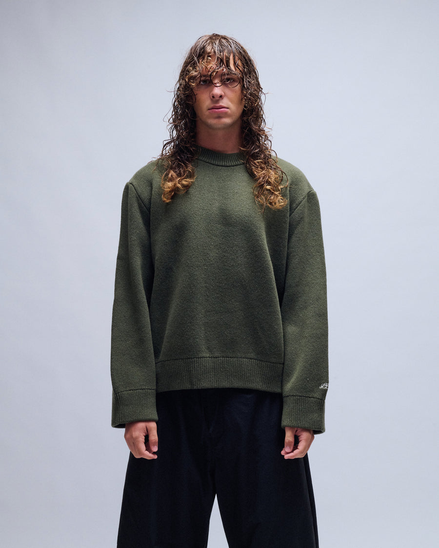 Round Collar Wool Sweater