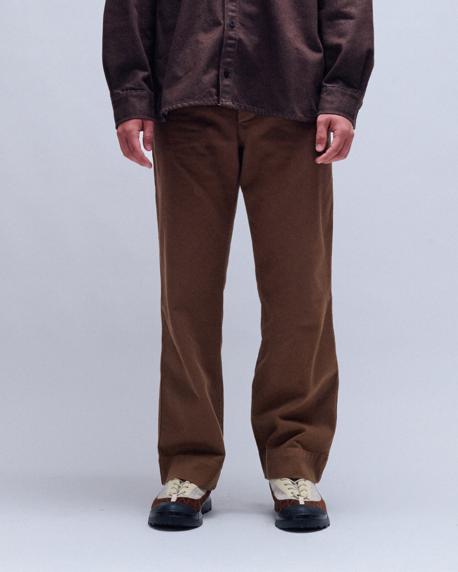 Simple Raised Cotton Drill Trousers