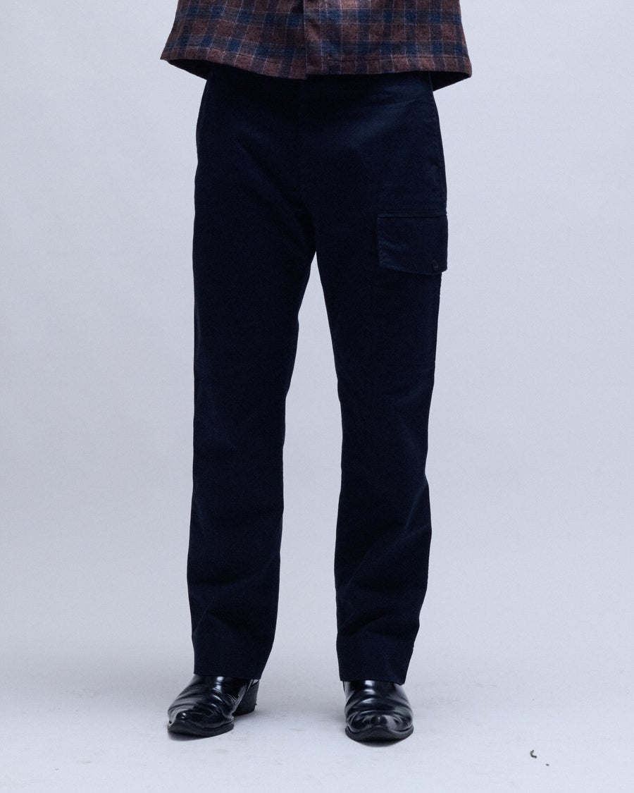 Single Cargo Pocket Soft Cotton Drill Trousers