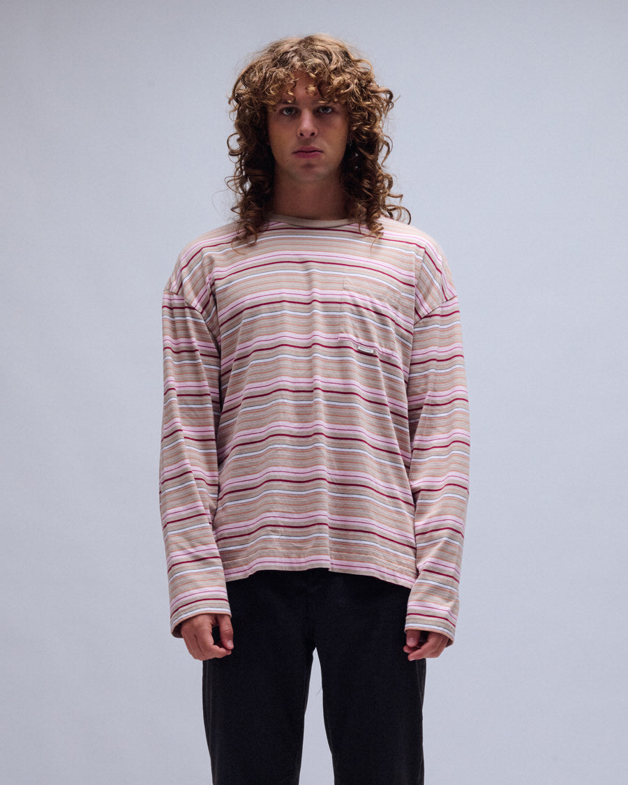 Stripe Long Sleeve Pocket Tee