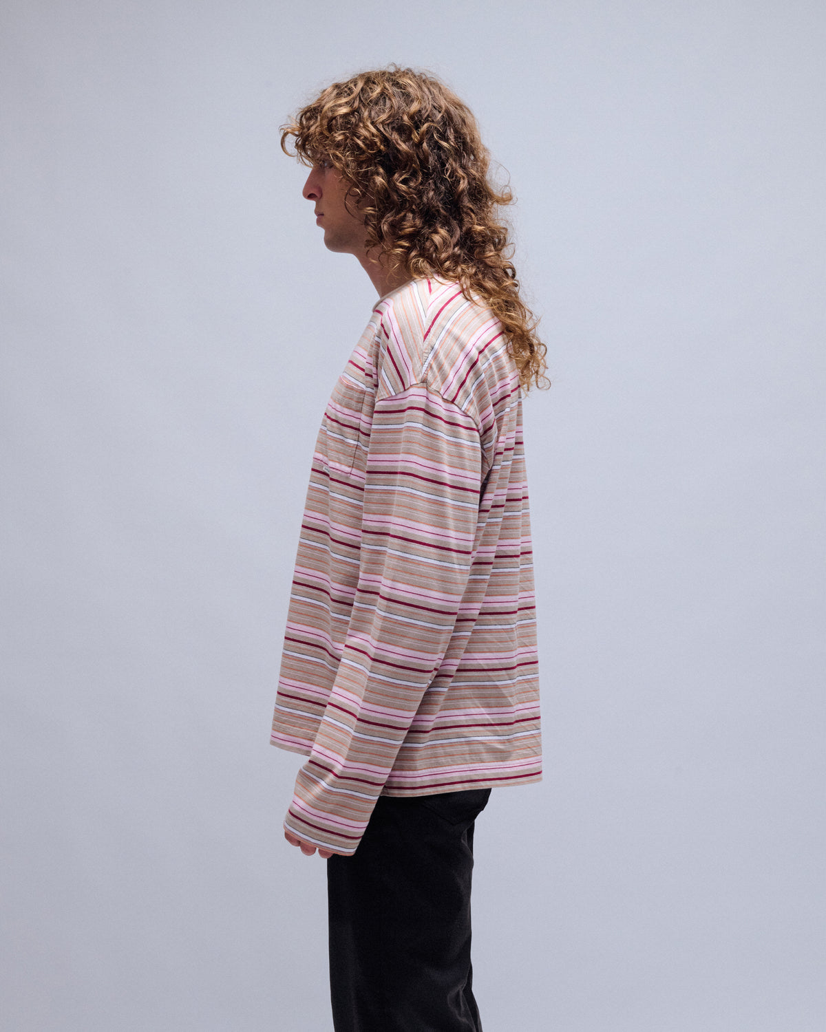 Stripe Long Sleeve Pocket Tee