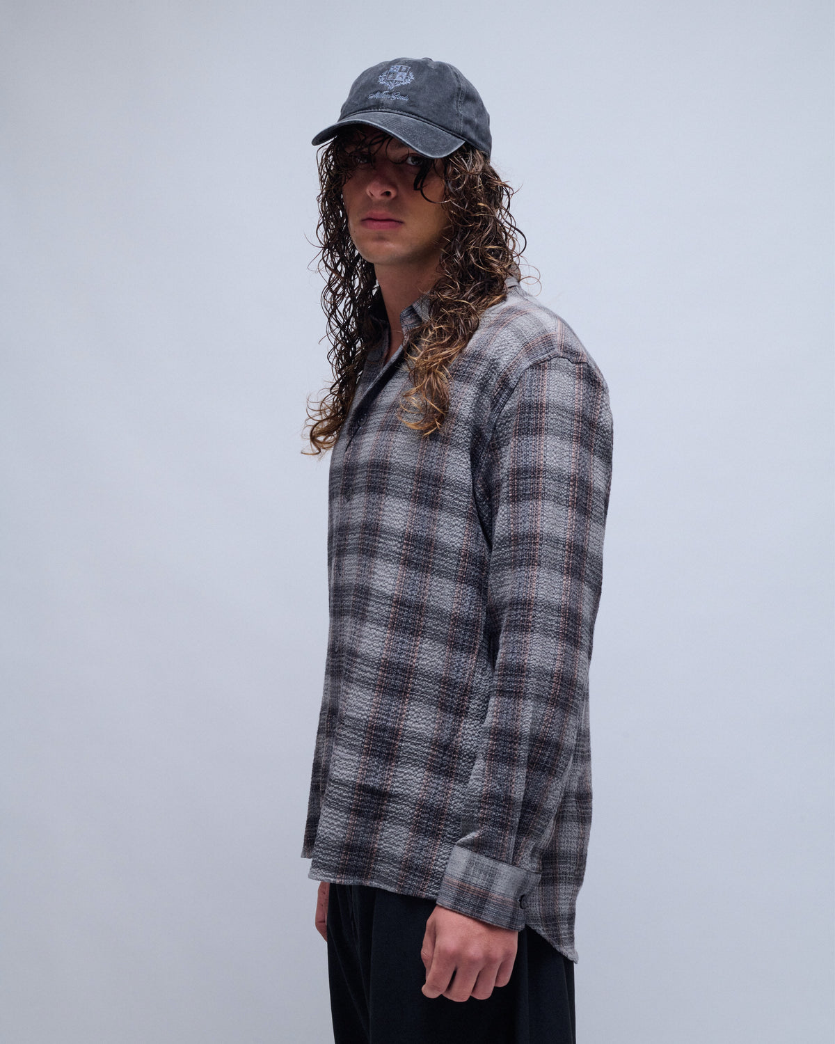 Studio Crepe Dobby Check Shirt