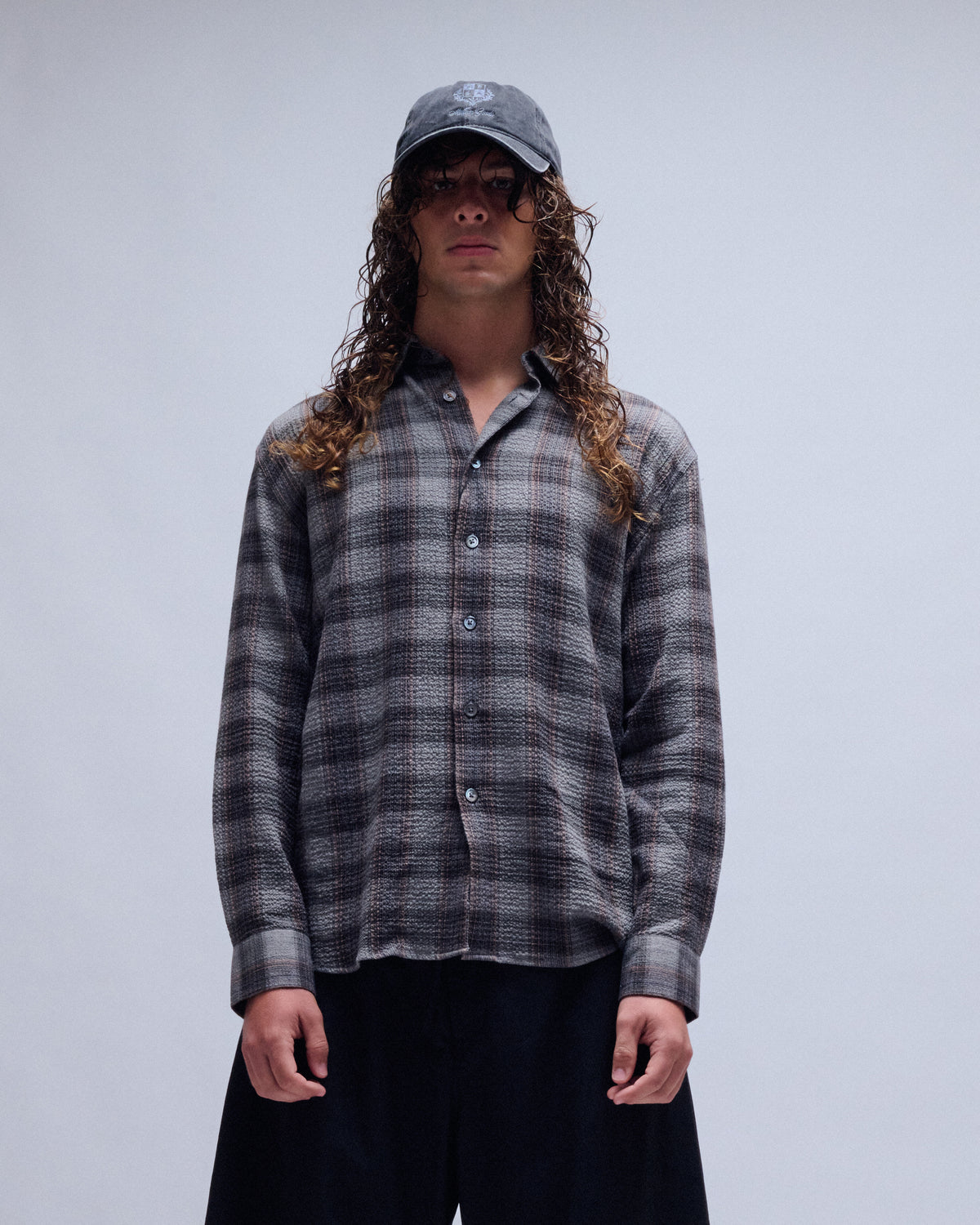 Studio Crepe Dobby Check Shirt