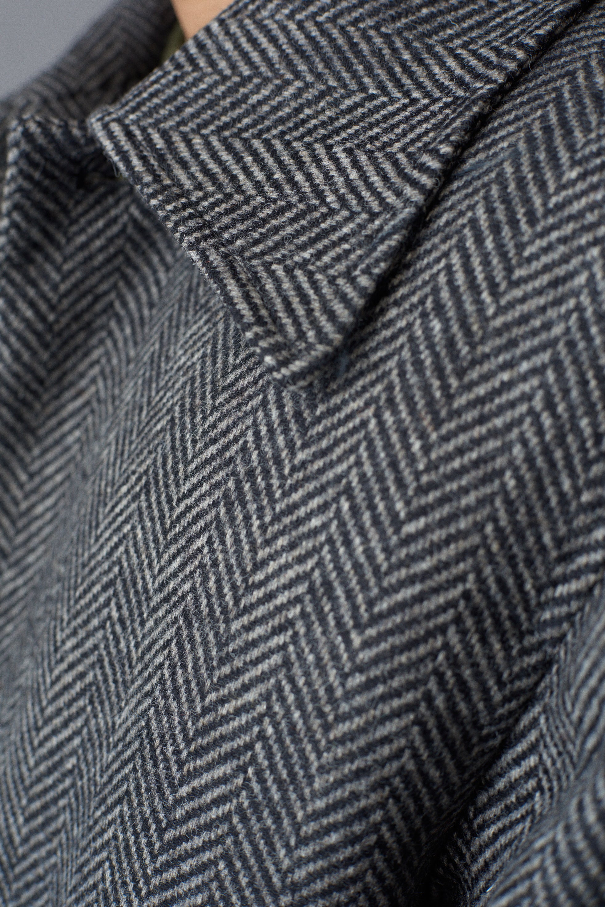 Wool Chevron Overcoat