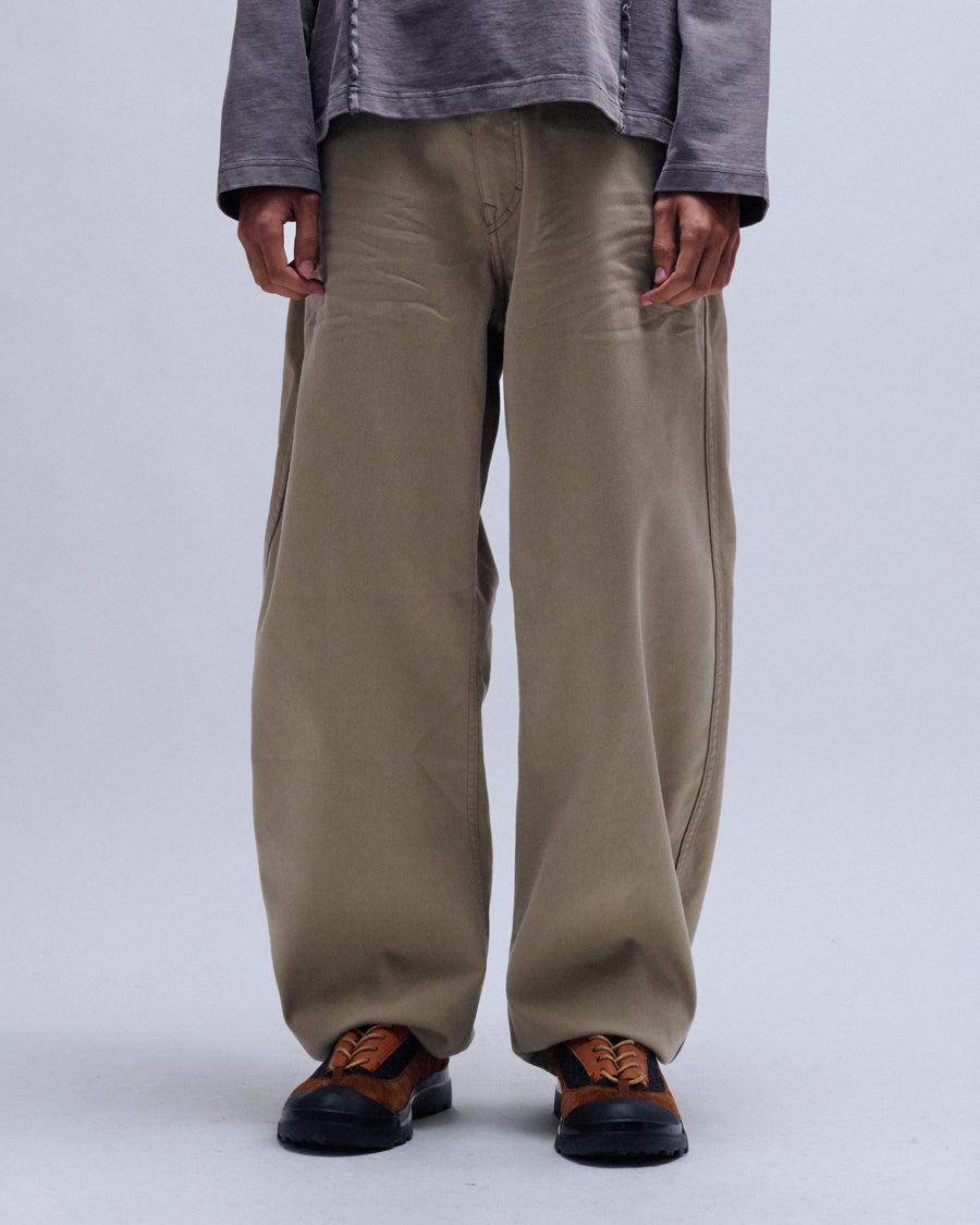 Stitch Back Embossed Washed Curved Pants