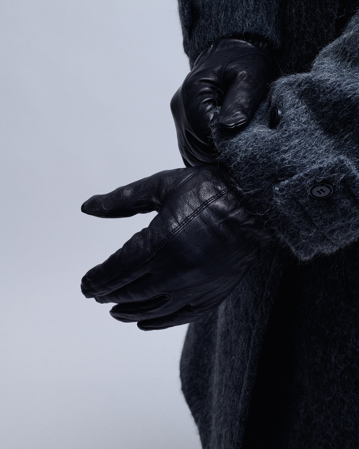 Vegetable Pleated Washed Leather Gloves