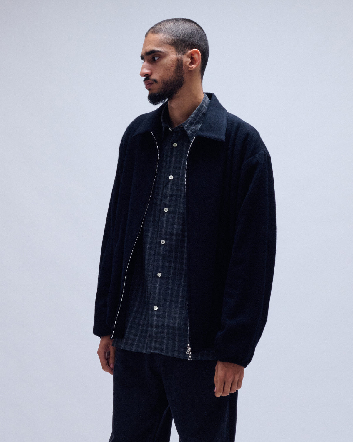 Wool Cashmere Fleece Light Zip Jacket