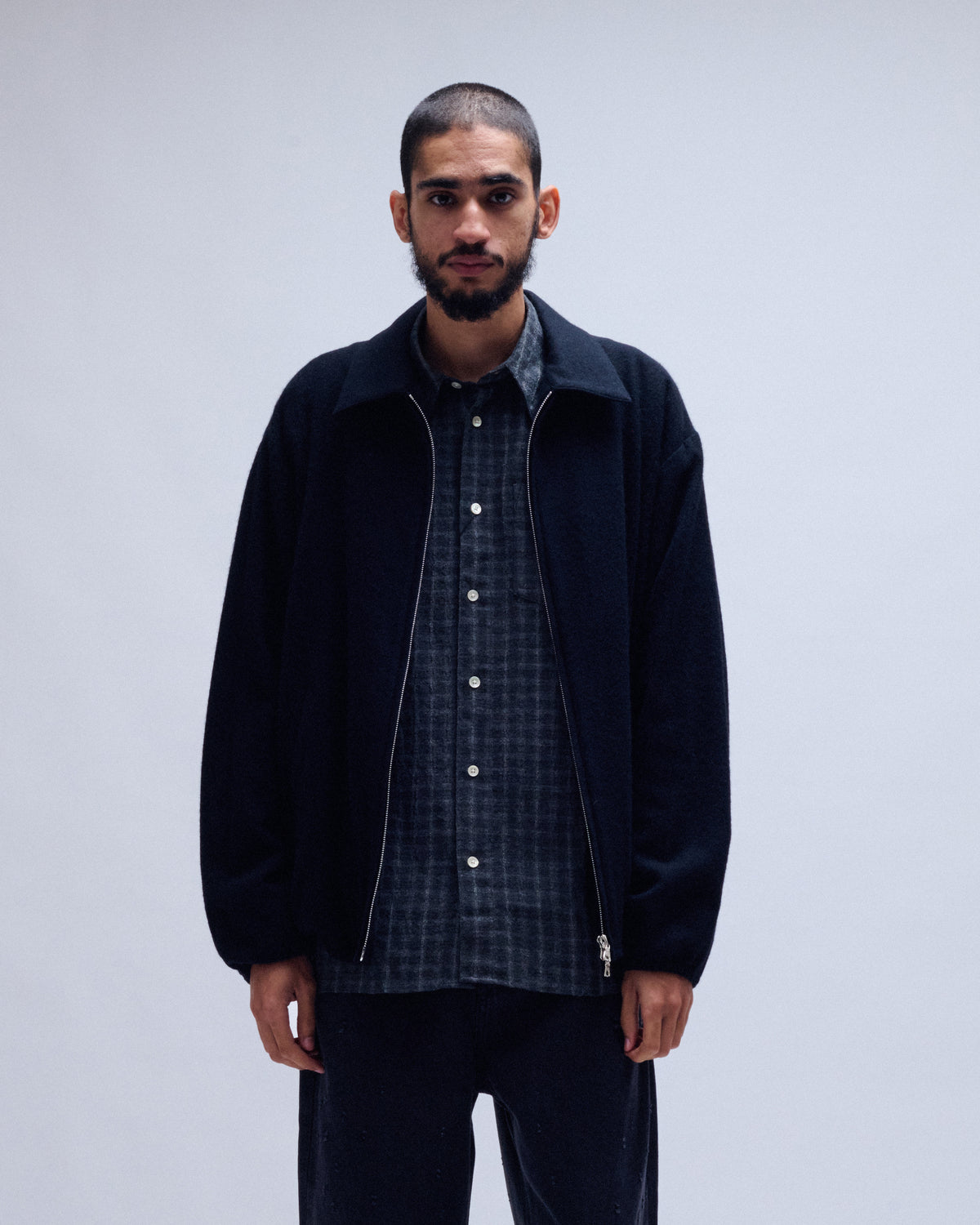 Wool Cashmere Fleece Light Zip Jacket