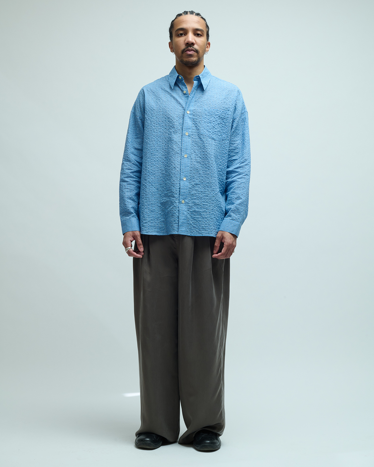 Cupro Two Tuck Wide Pants