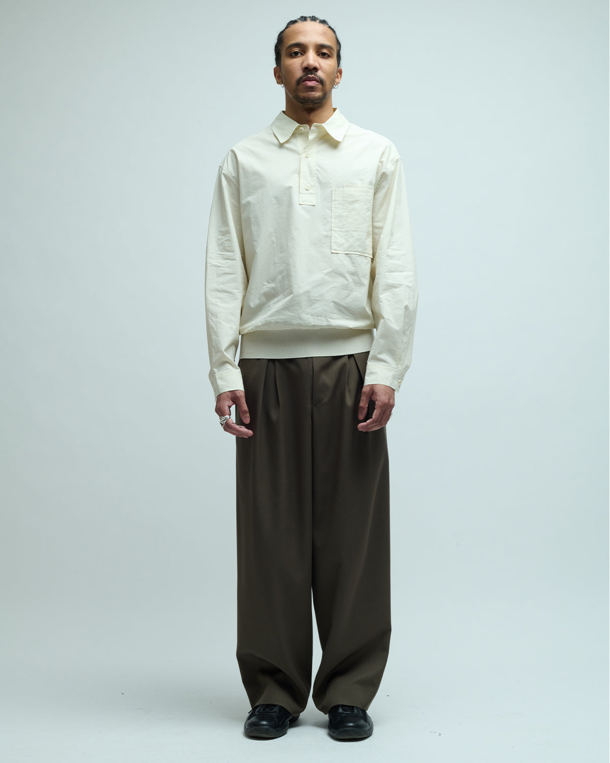 Pocket Pullover Cotton Blend Shirt