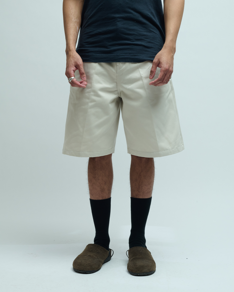 Cotton Blend Stitch Pointed Bermuda Pants
