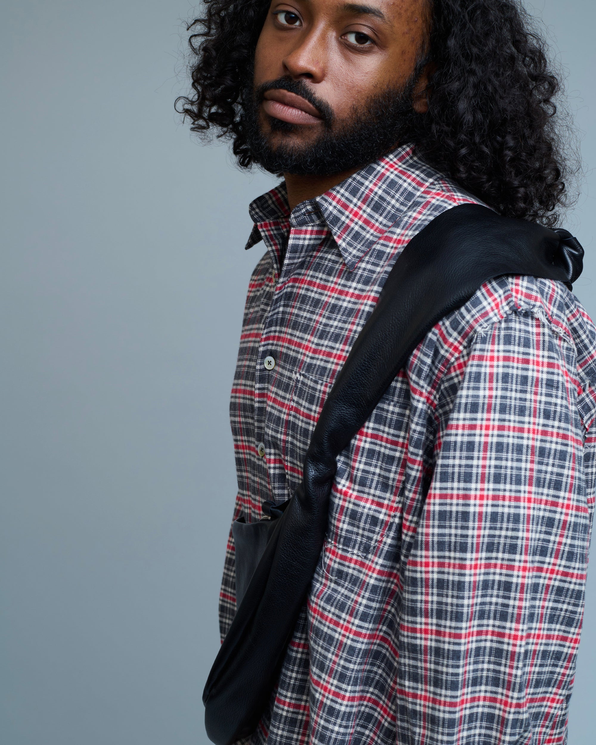 Cutoff Checkered Cotton Shirt
