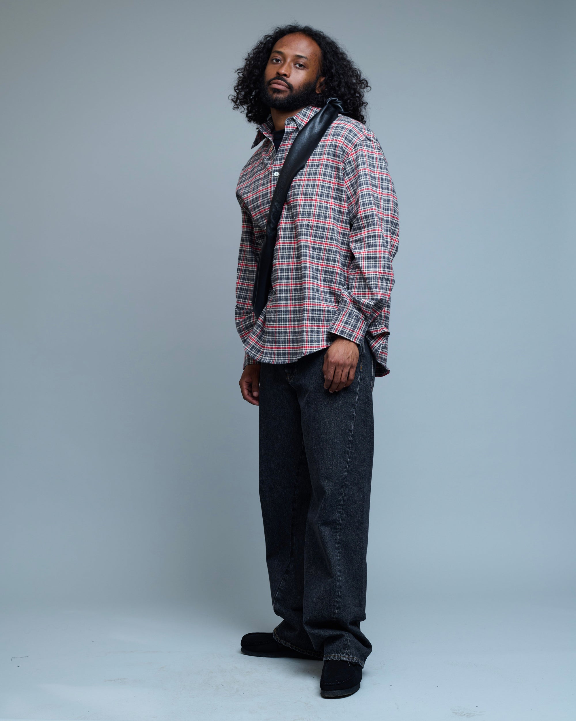 Cutoff Checkered Cotton Shirt