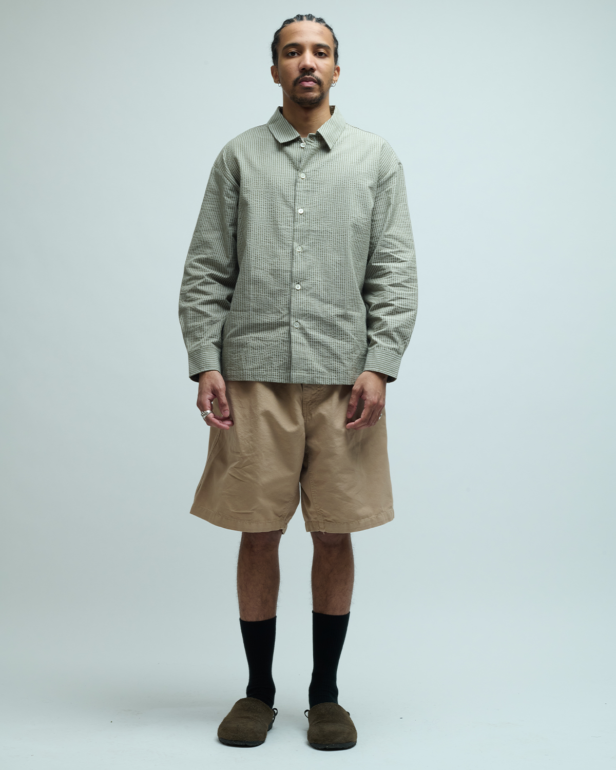 Stripe Cotton Lounge Shirt