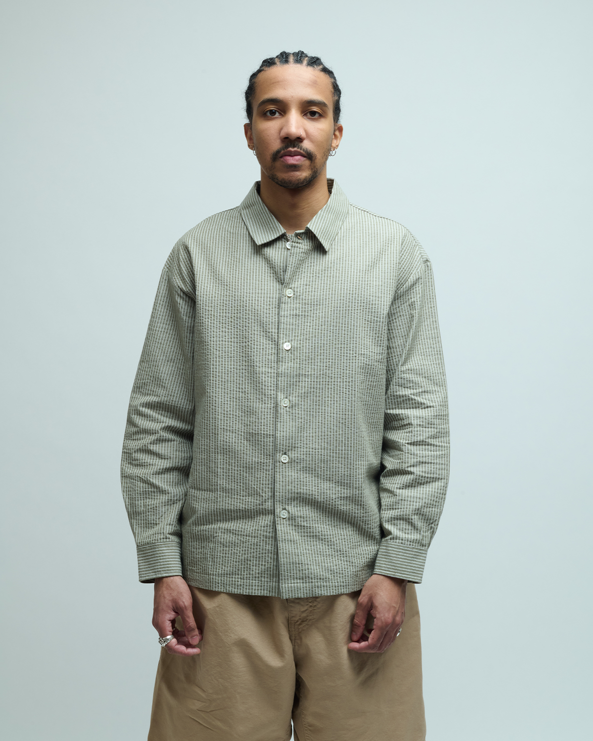 Stripe Cotton Lounge Shirt