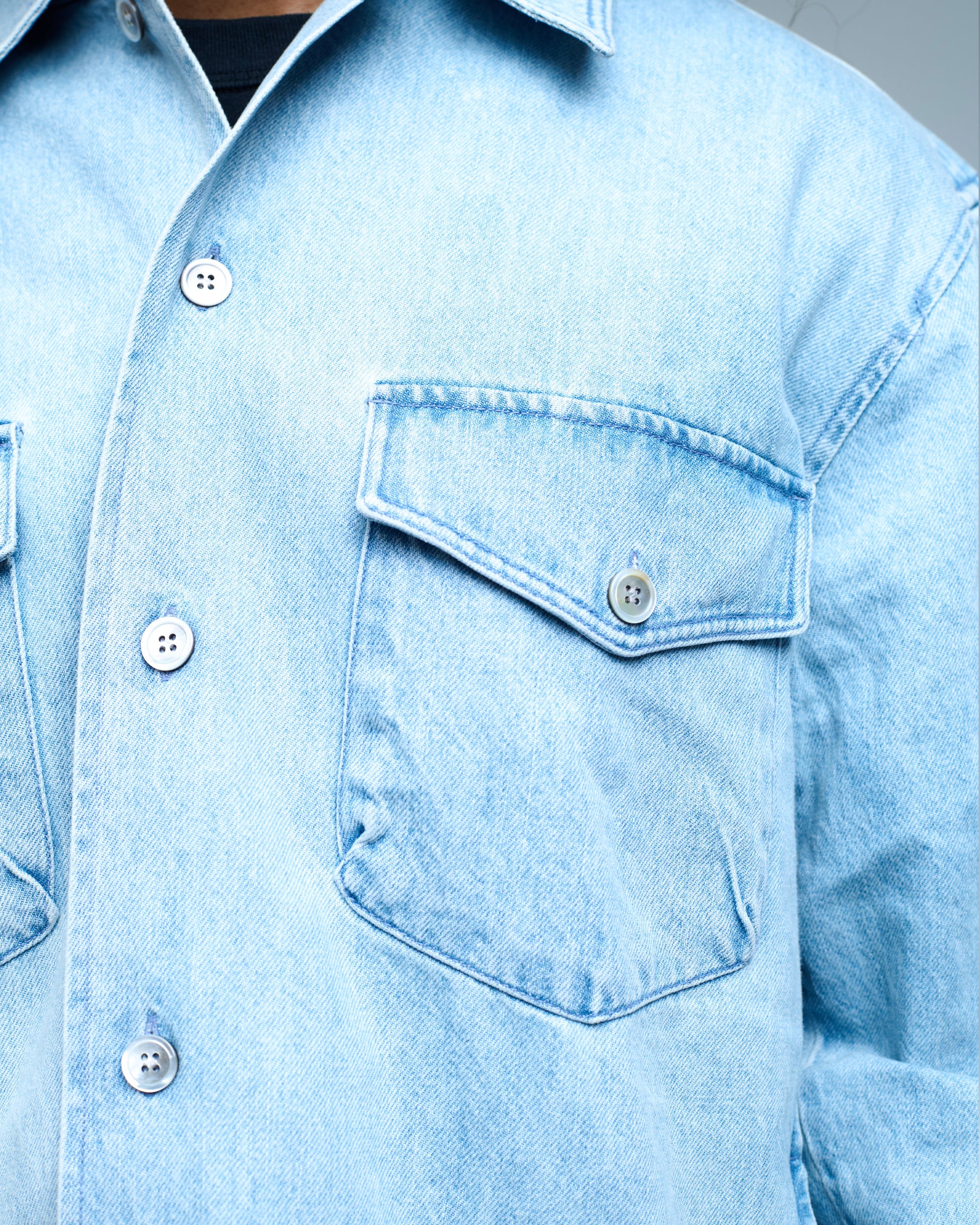 Oversized Two Pocket Denim Shirt