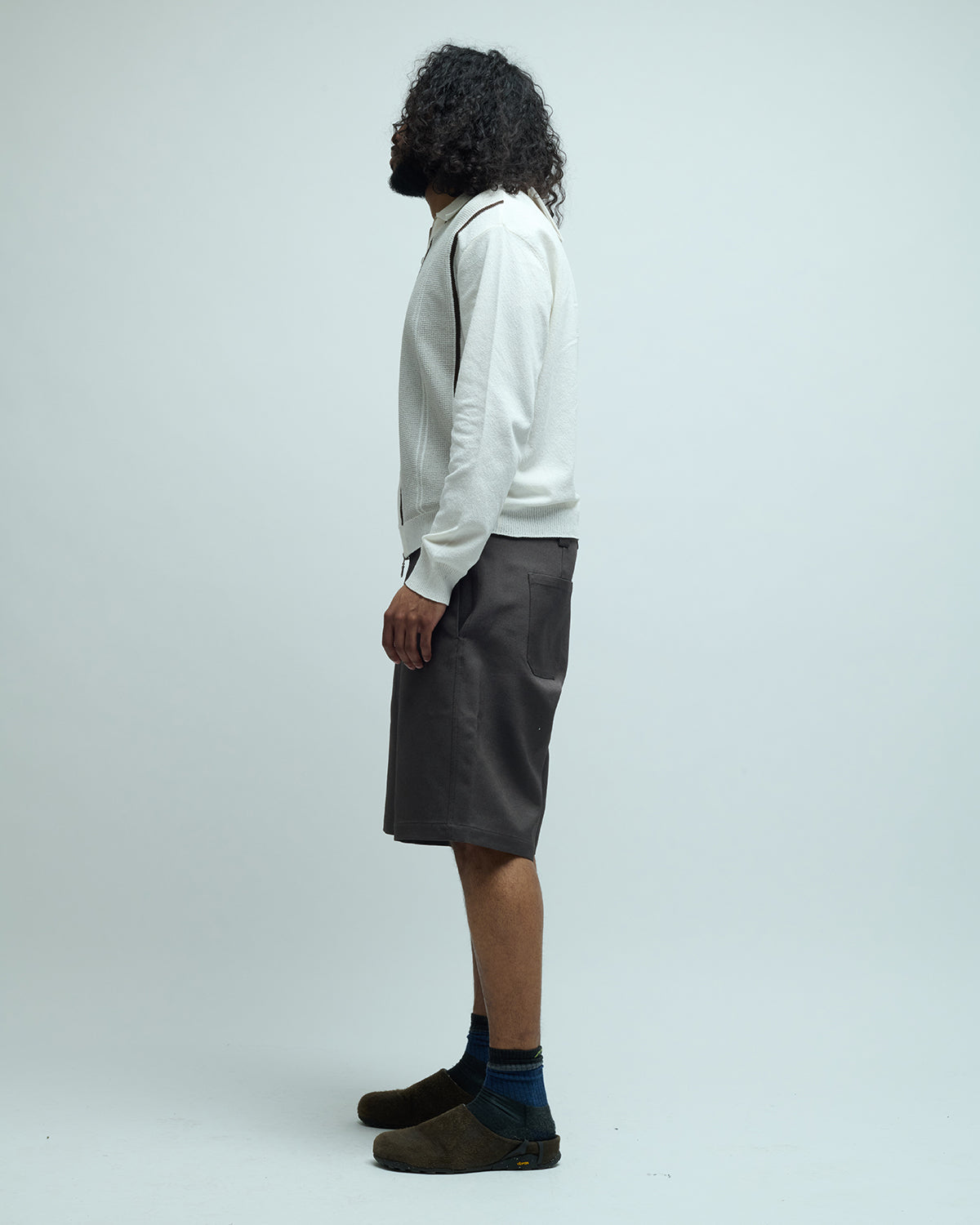 San Remo Cotton Blend Collar Zip-Up Sweater